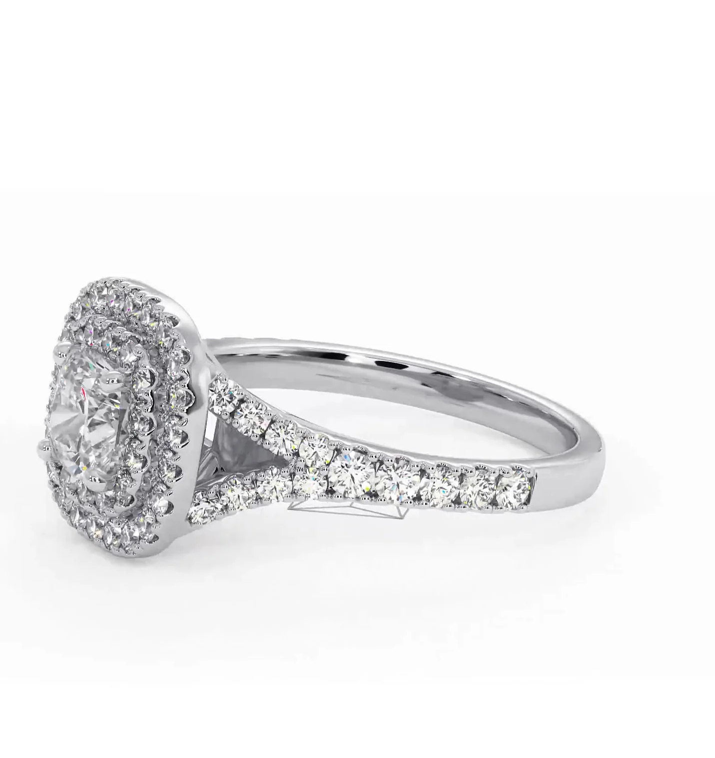 Cleopatra Diamond Halo Engagement Ring in Platinum 1.20ct G/SI2 - Image 101