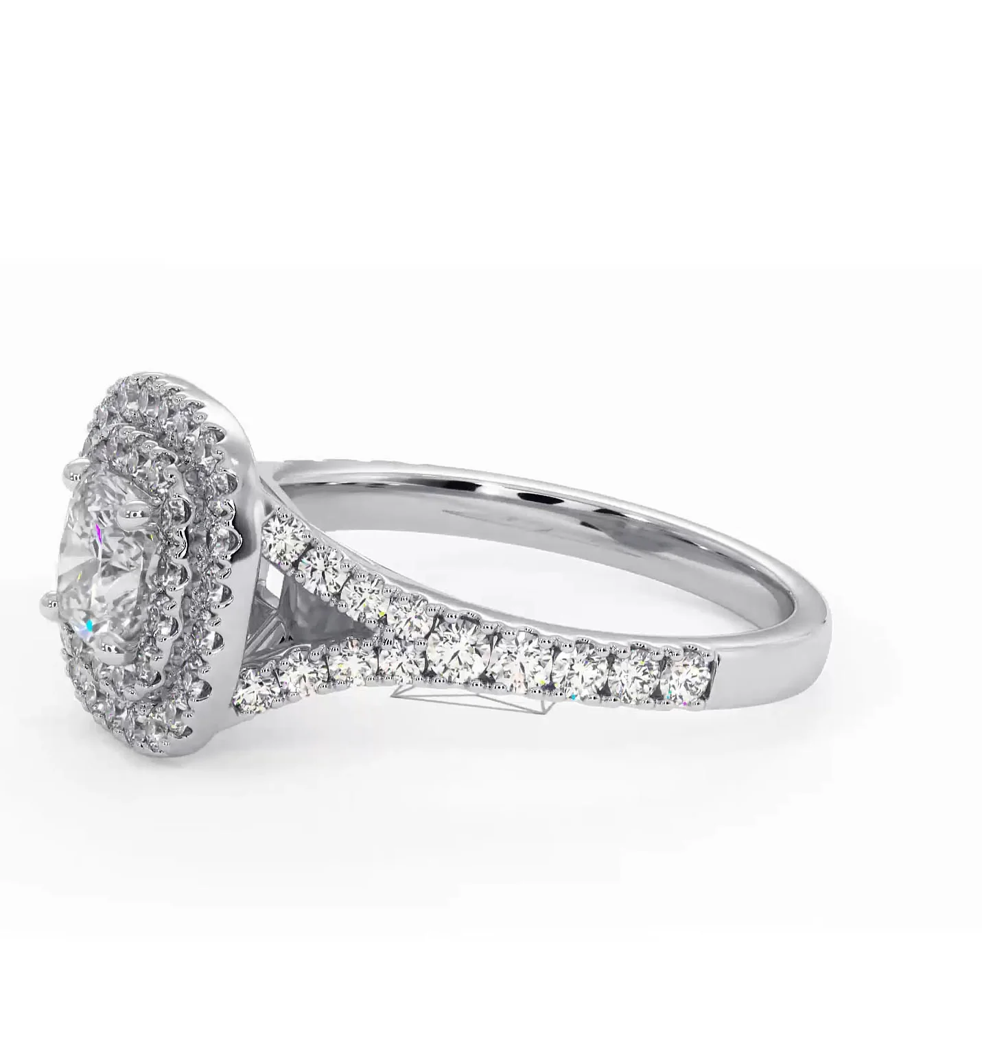 Cleopatra Diamond Halo Engagement Ring in Platinum 1.20ct G/SI2 - Image 102