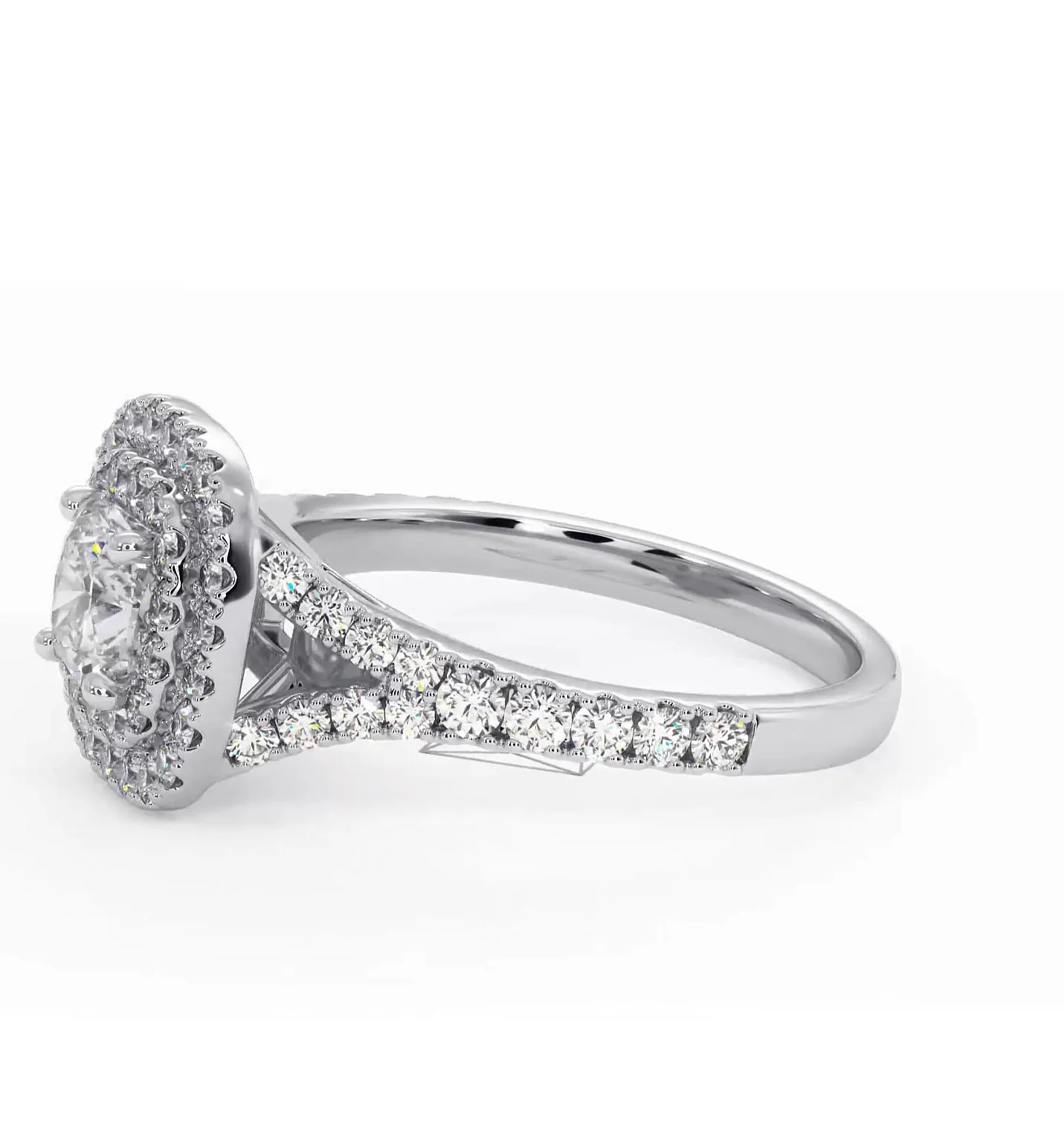 Cleopatra Diamond Halo Engagement Ring in Platinum 1.20ct G/SI2 - Image 103