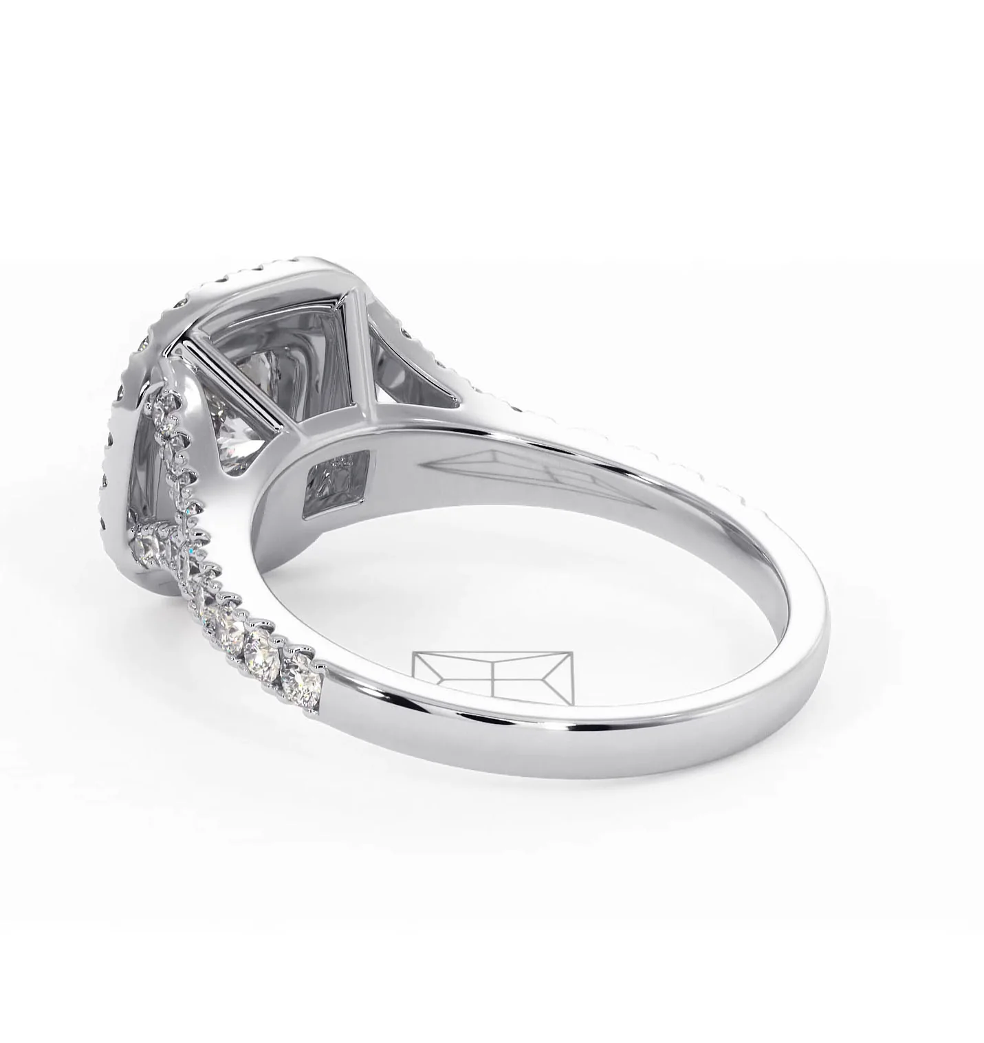 Cleopatra Diamond Halo Engagement Ring in Platinum 1.20ct G/SI2 - Image 118