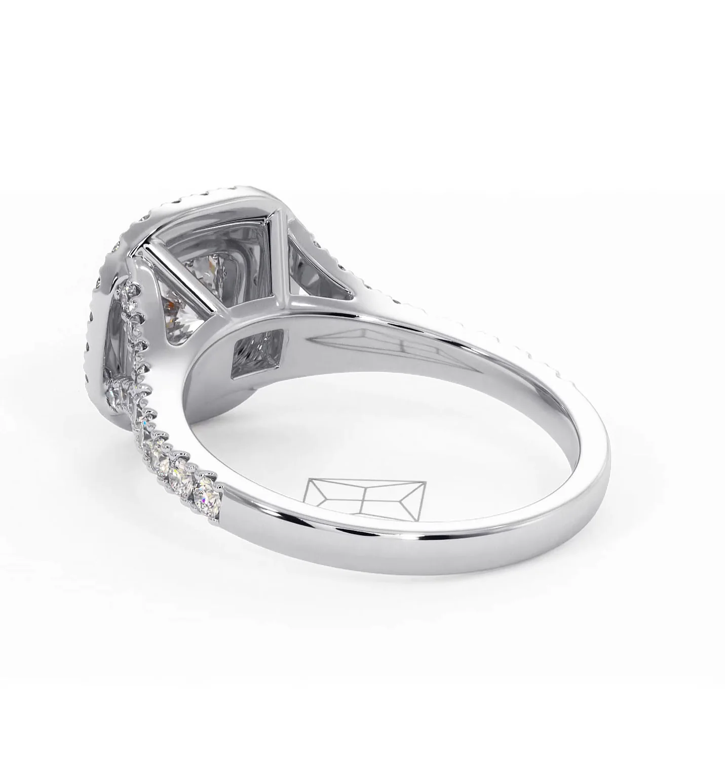 Cleopatra Diamond Halo Engagement Ring in Platinum 1.20ct G/SI2 - Image 119
