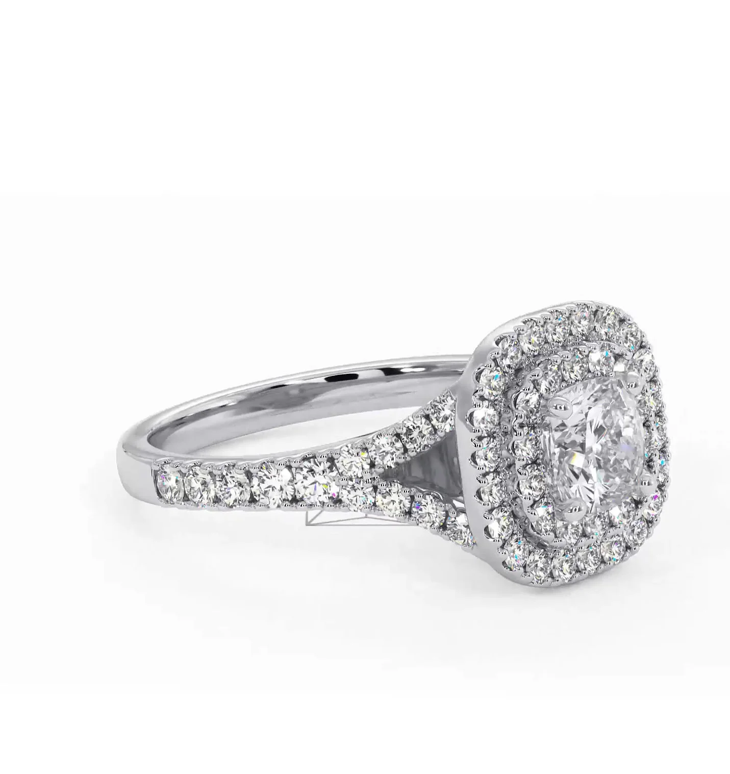 Cleopatra Diamond Halo Engagement Ring in Platinum 1.20ct G/SI2 - Image 158