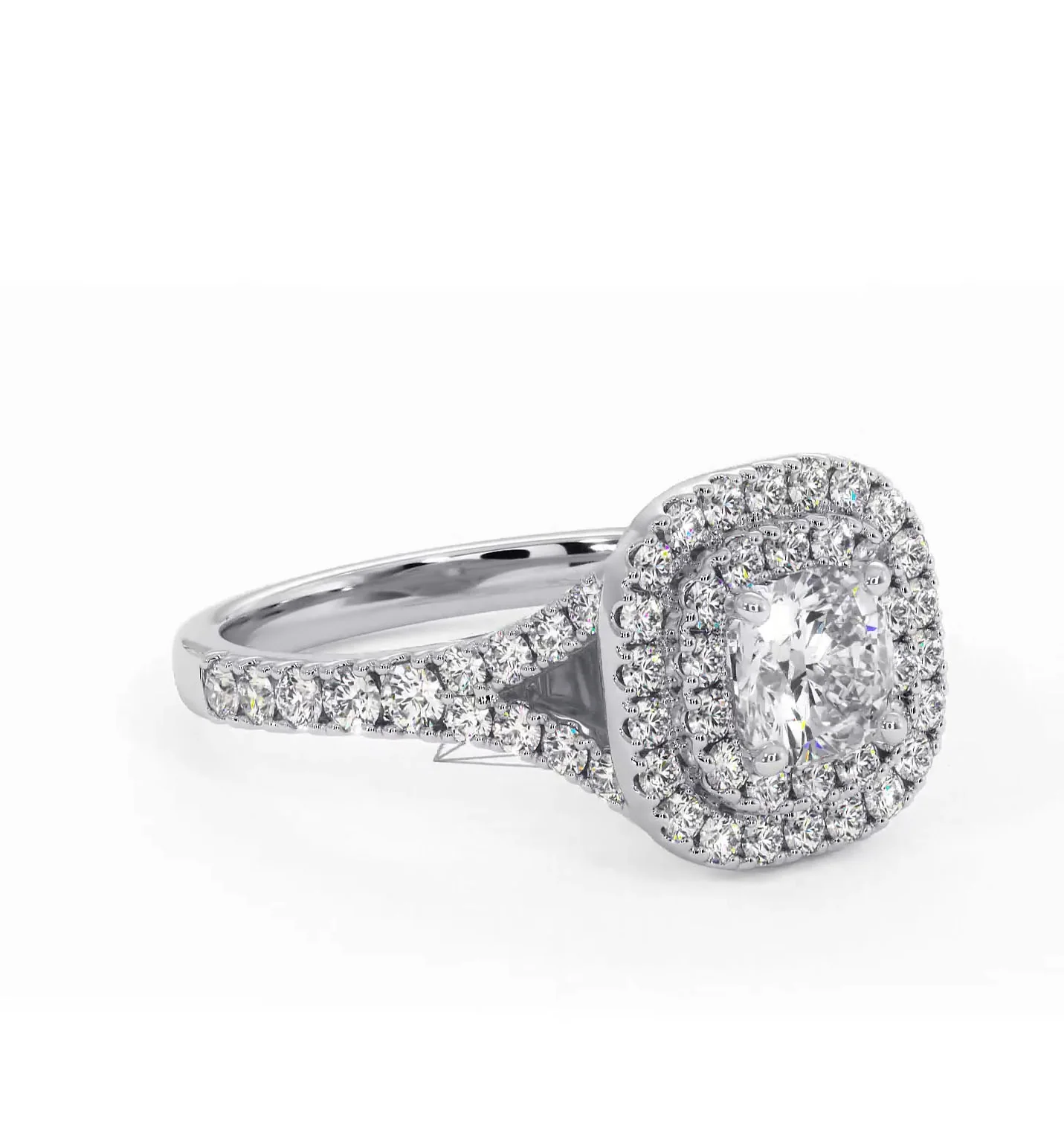 Cleopatra Diamond Halo Engagement Ring in Platinum 1.20ct G/SI2 - Image 160