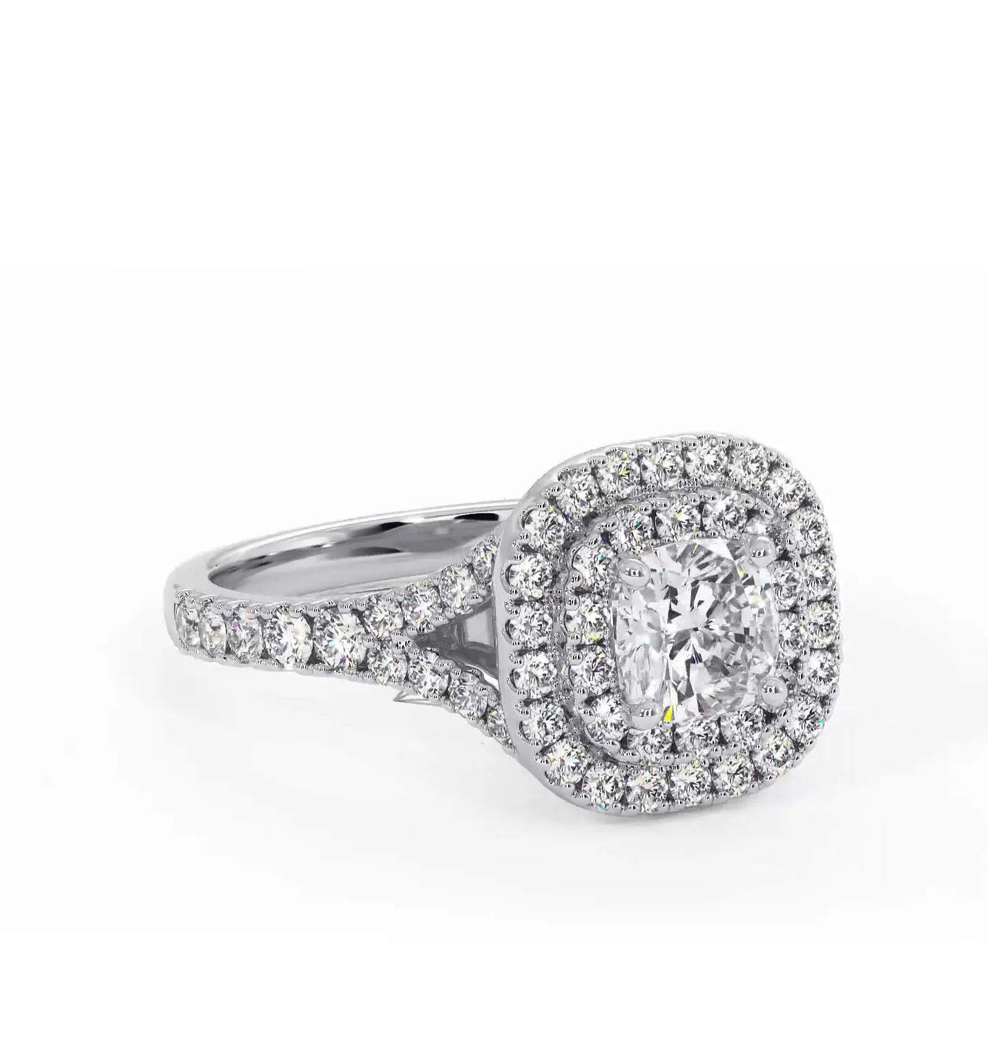 Cleopatra Diamond Halo Engagement Ring in Platinum 1.20ct G/SI2 - Image 162