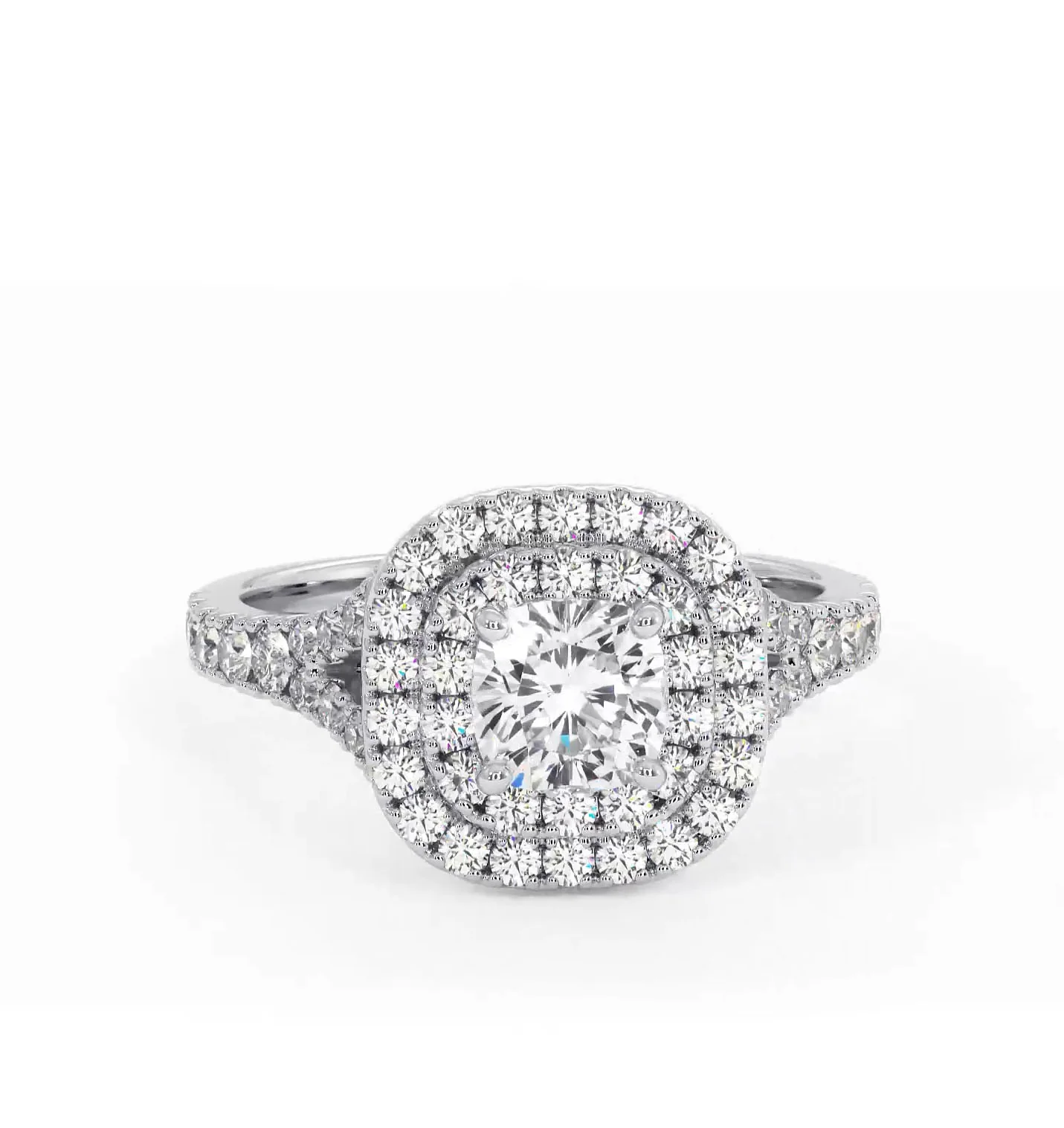Cleopatra Diamond Halo Engagement Ring in Platinum 1.20ct G/SI2 - Image 167