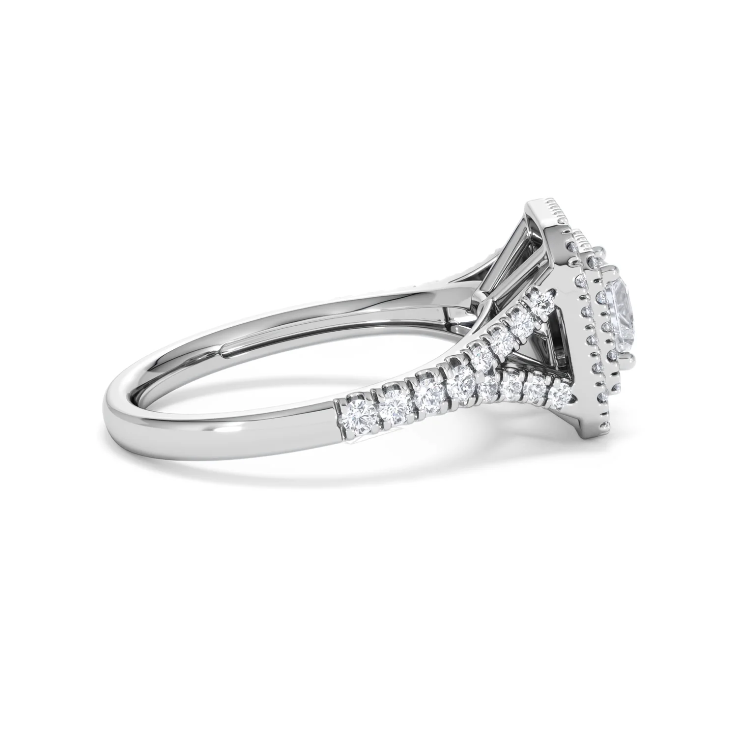 Cleopatra Diamond Halo Engagement Ring in Platinum 1.20ct G/SI2 - Image 29