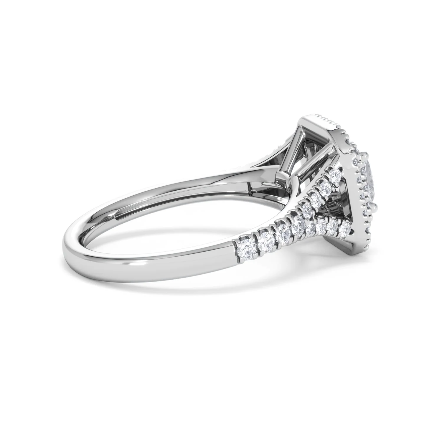 Cleopatra Diamond Halo Engagement Ring in Platinum 1.20ct G/SI2 - Image 32