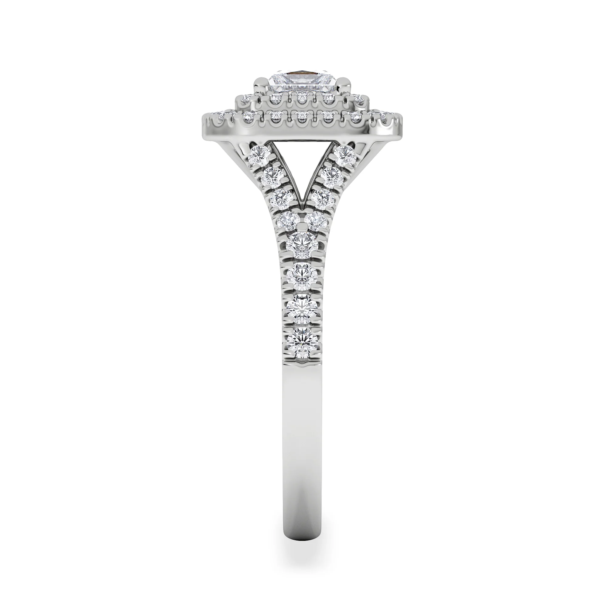 Cleopatra Diamond Halo Engagement Ring in Platinum 1.20ct G/SI2 - Image 5