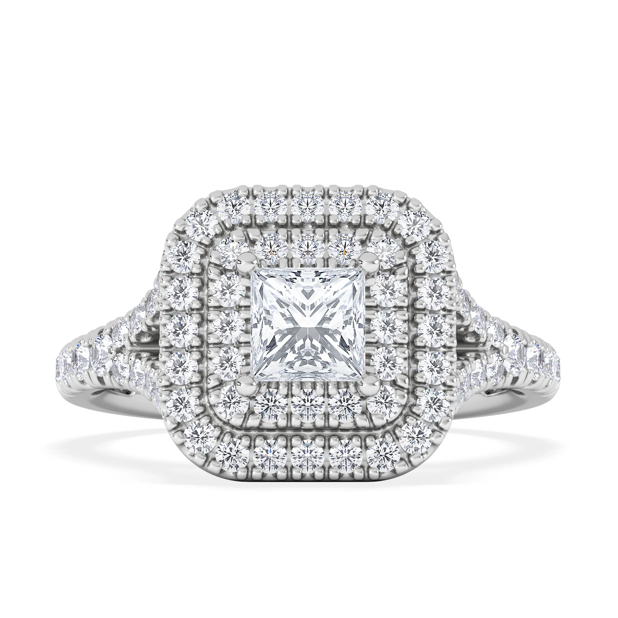 Cleopatra Diamond Halo Engagement Ring in Platinum 1.20ct G/SI2 - Image 6