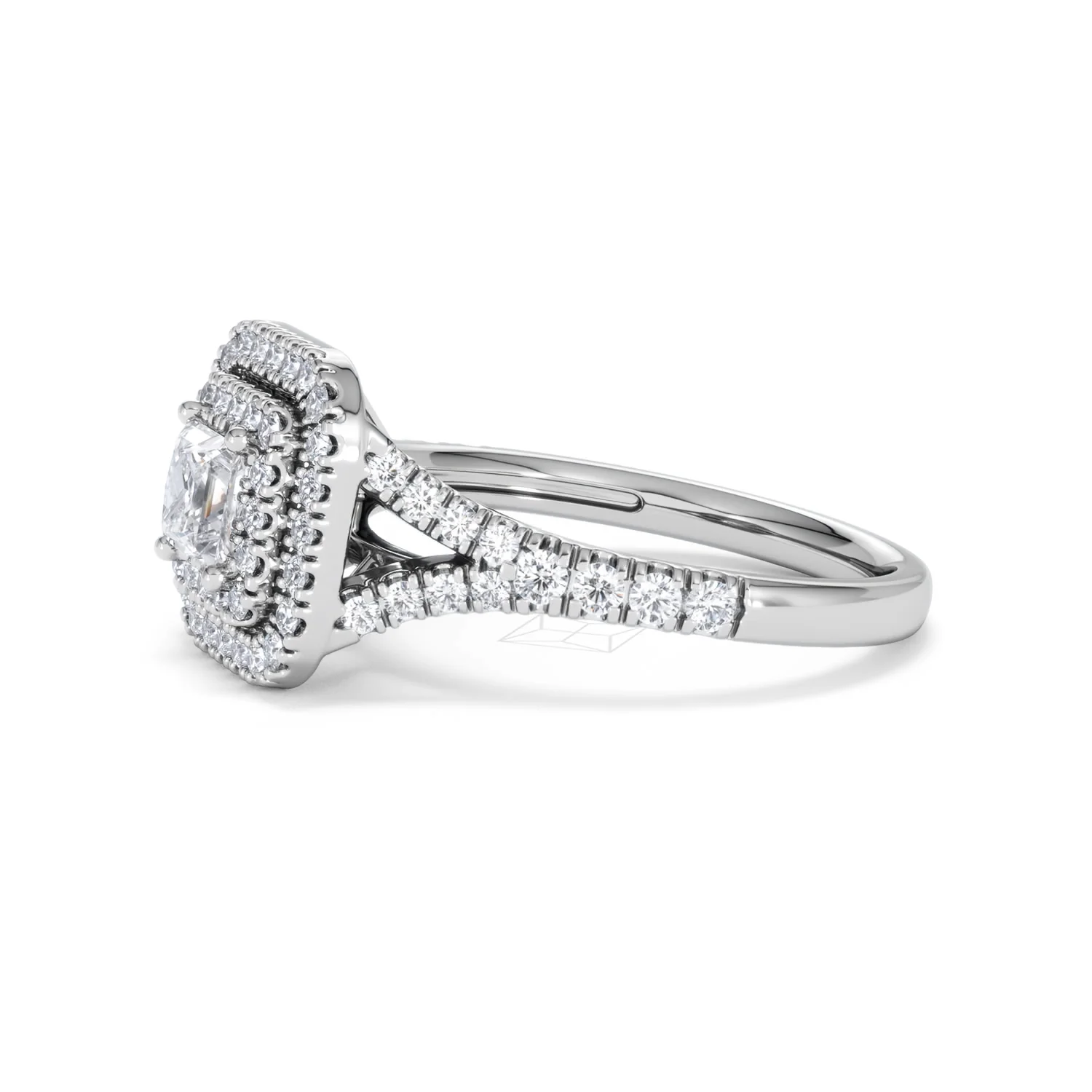Cleopatra Diamond Halo Engagement Ring in Platinum 1.20ct G/SI2 - Image 73