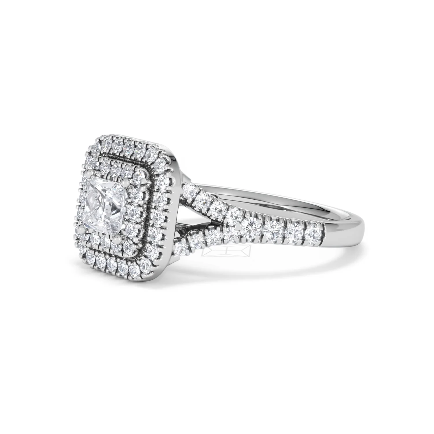 Cleopatra Diamond Halo Engagement Ring in Platinum 1.20ct G/SI2 - Image 77