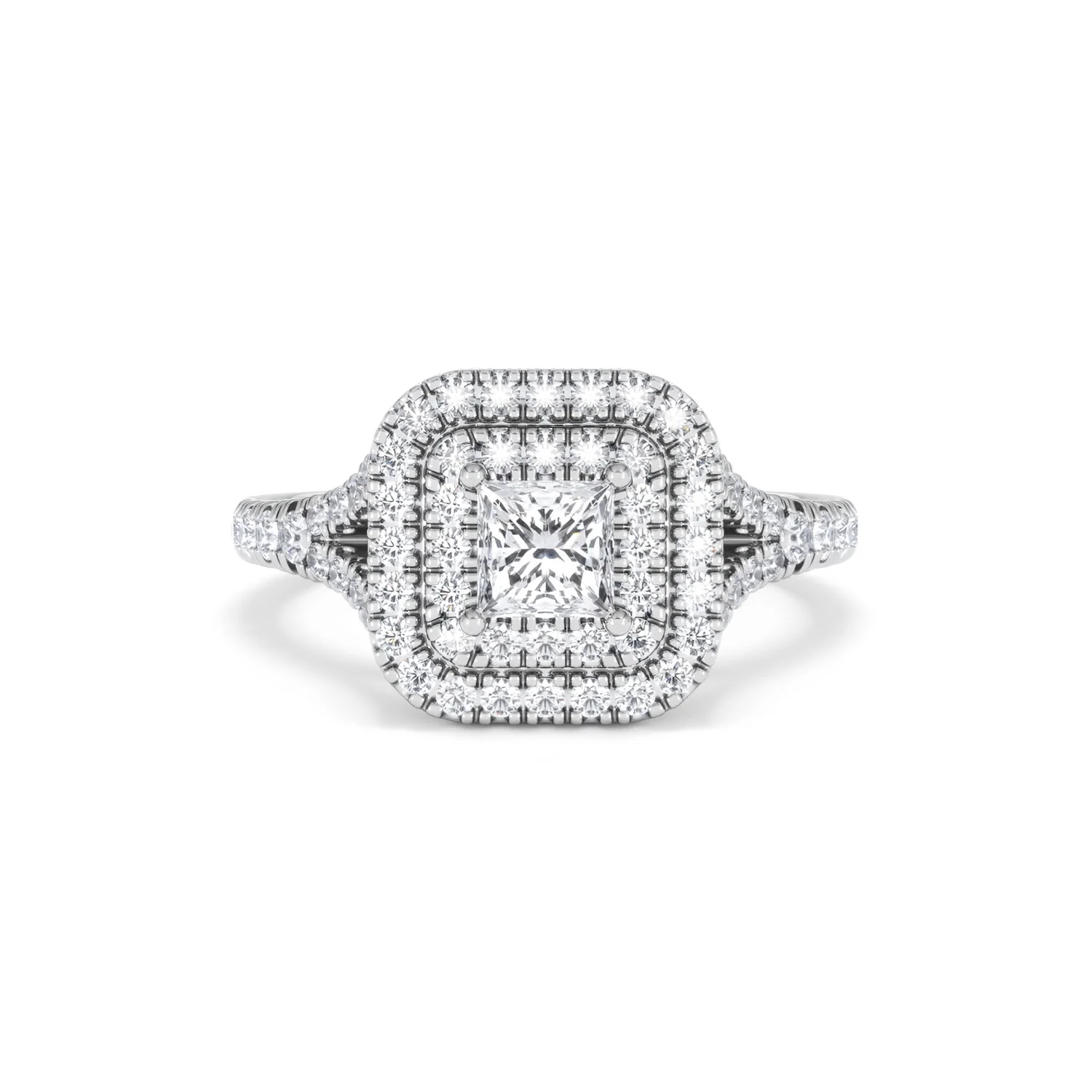 Cleopatra Diamond Halo Engagement Ring in Platinum 1.20ct G/SI2 - Image 8