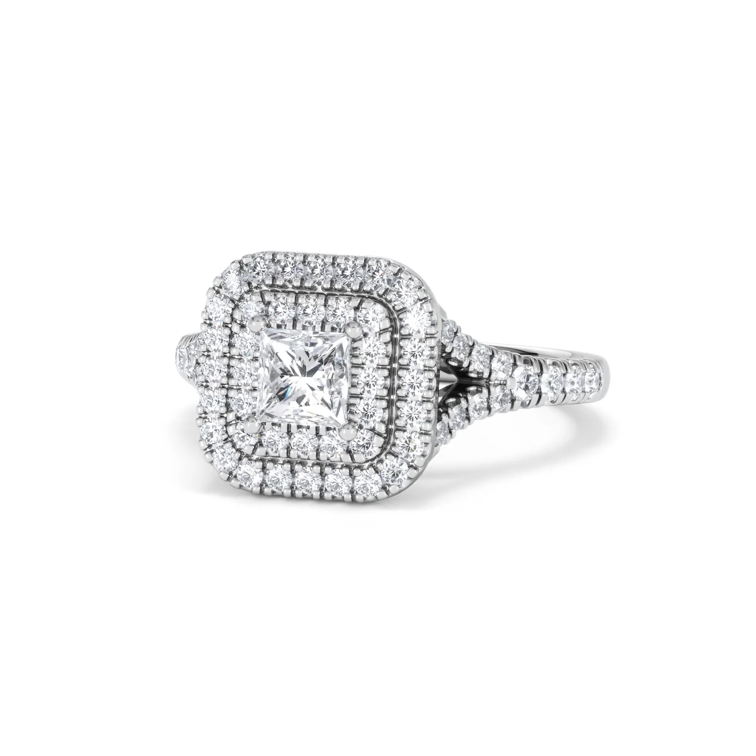 Cleopatra Diamond Halo Engagement Ring in Platinum 1.20ct G/SI2 - Image 84