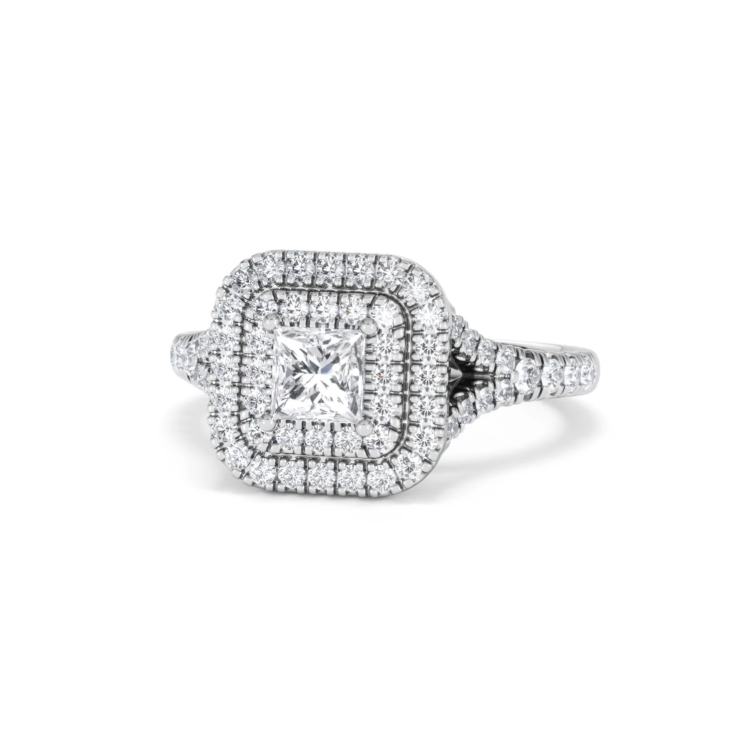 Cleopatra Diamond Halo Engagement Ring in Platinum 1.20ct G/SI2 - Image 85