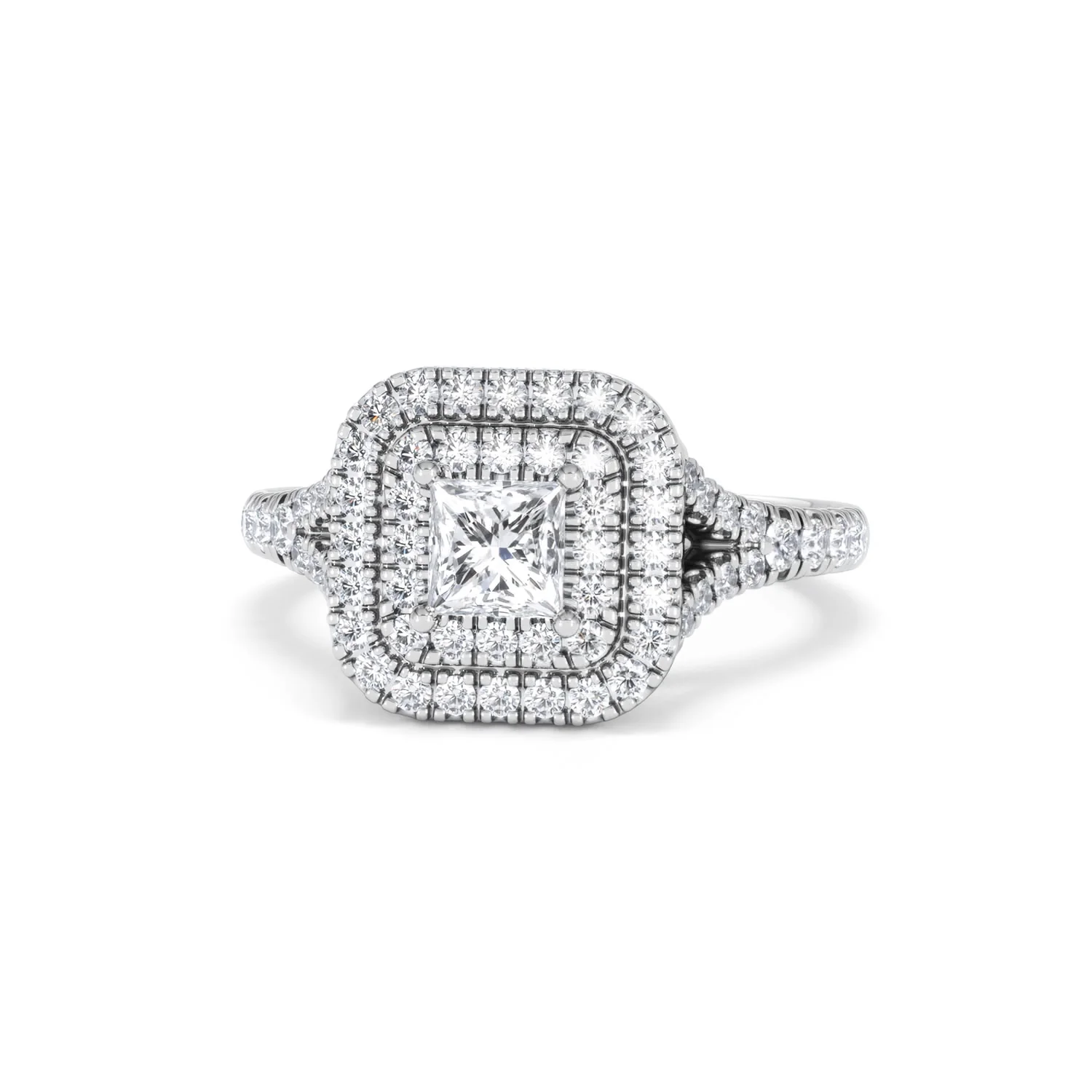 Cleopatra Diamond Halo Engagement Ring in Platinum 1.20ct G/SI2 - Image 86
