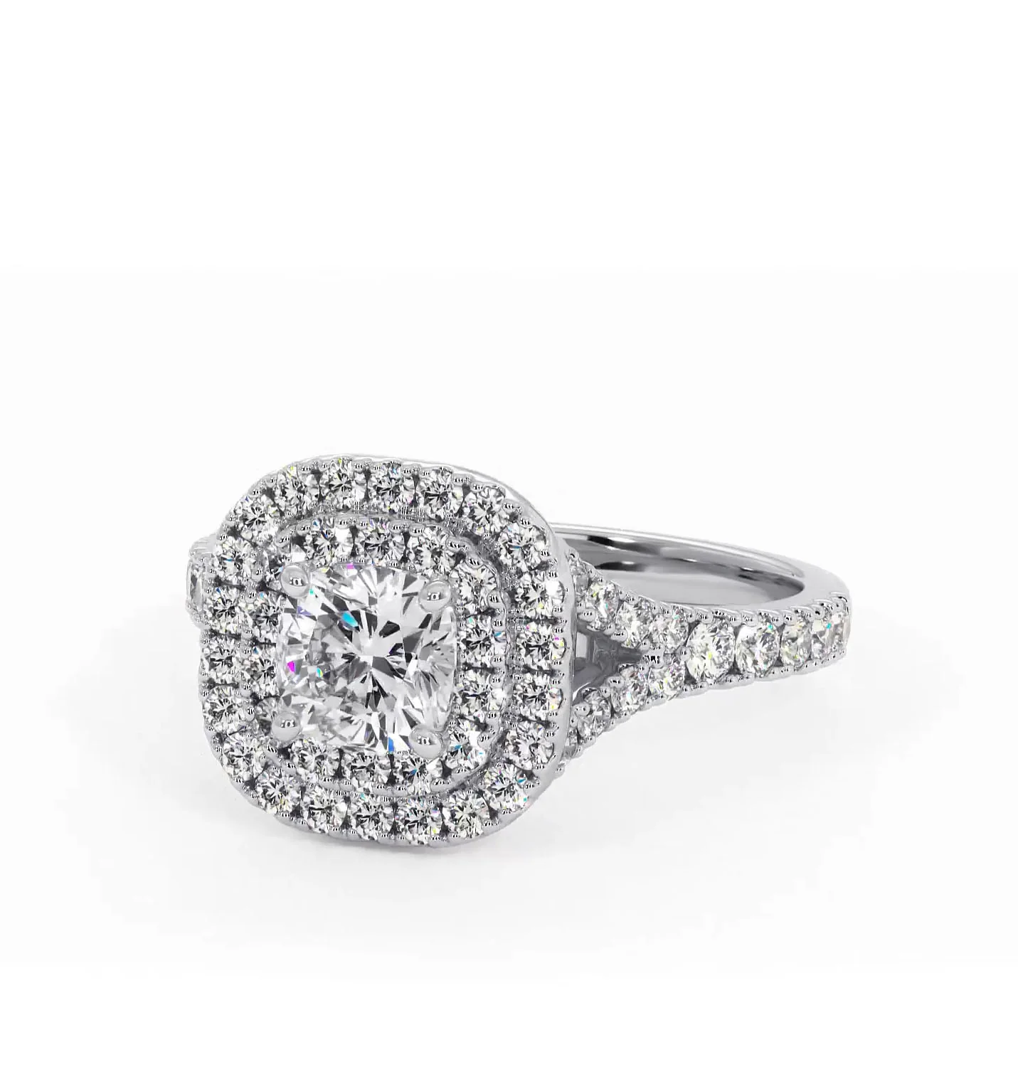 Cleopatra Diamond Halo Engagement Ring in Platinum 1.20ct G/SI2 - Image 92