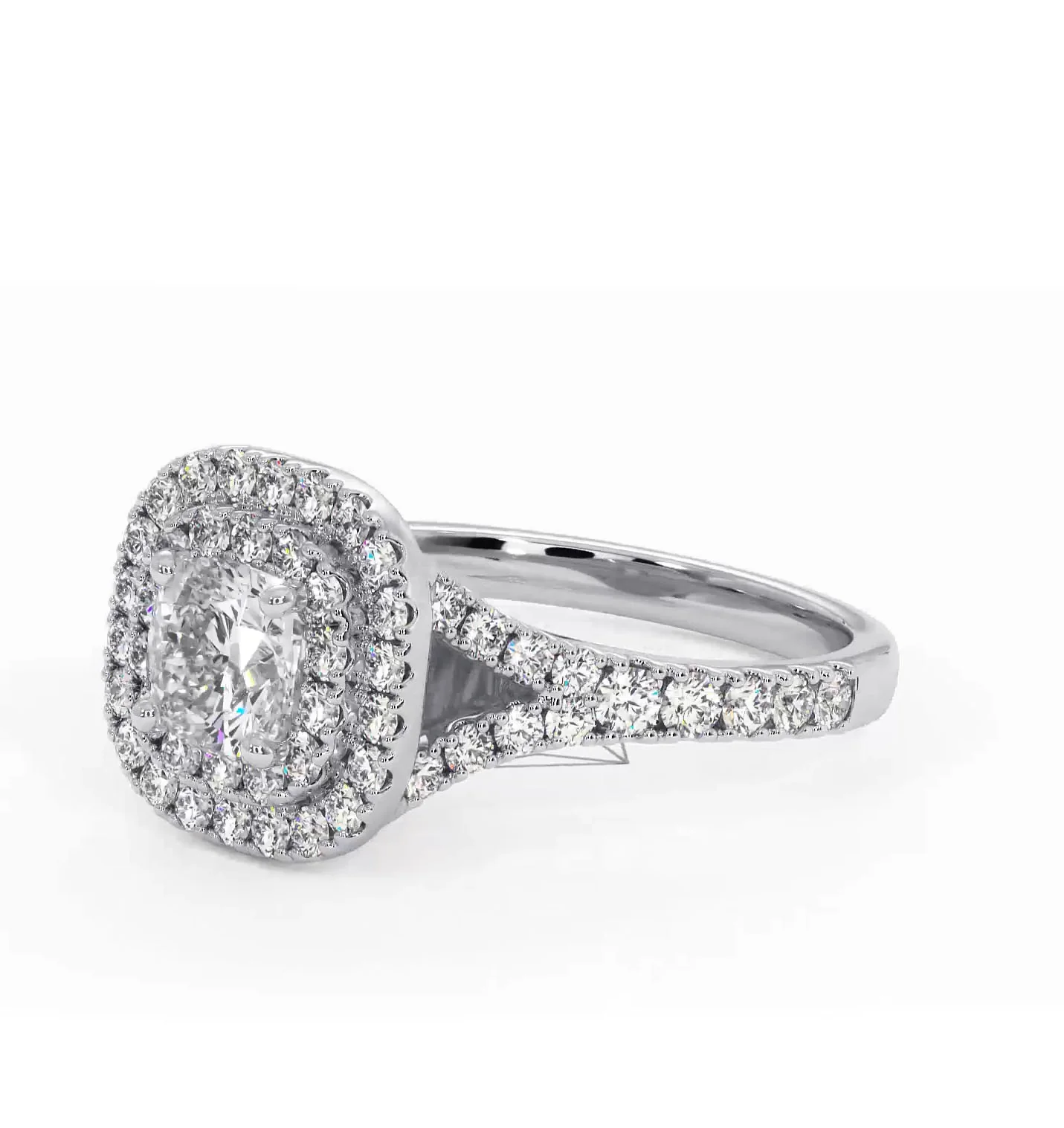Cleopatra Diamond Halo Engagement Ring in Platinum 1.20ct G/SI2 - Image 97