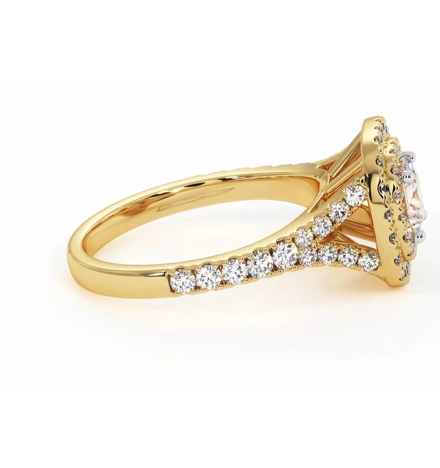 Cleopatra Lab Diamond Halo Engagement Ring in 18K Gold 1.20ct F/VS1 - Image 149