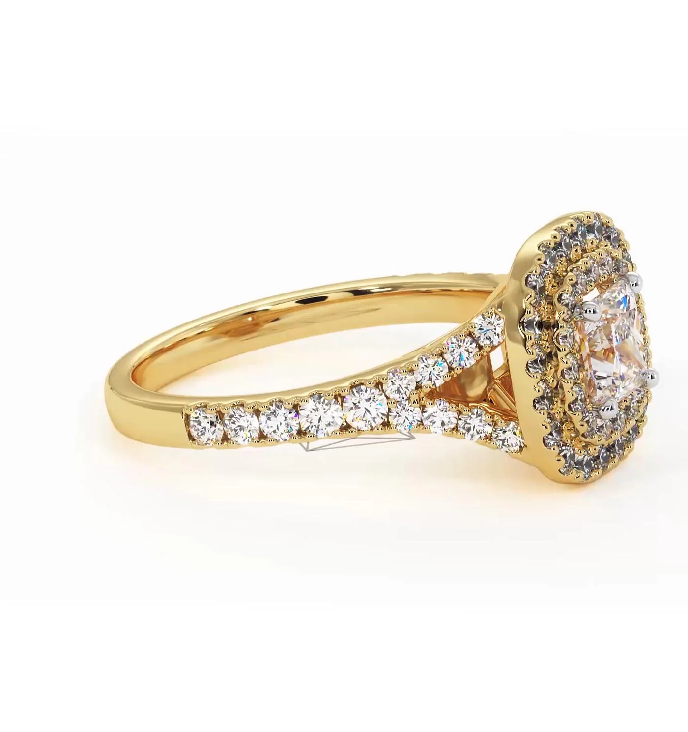 Cleopatra Lab Diamond Halo Engagement Ring in 18K Gold 1.20ct F/VS1 - Image 154