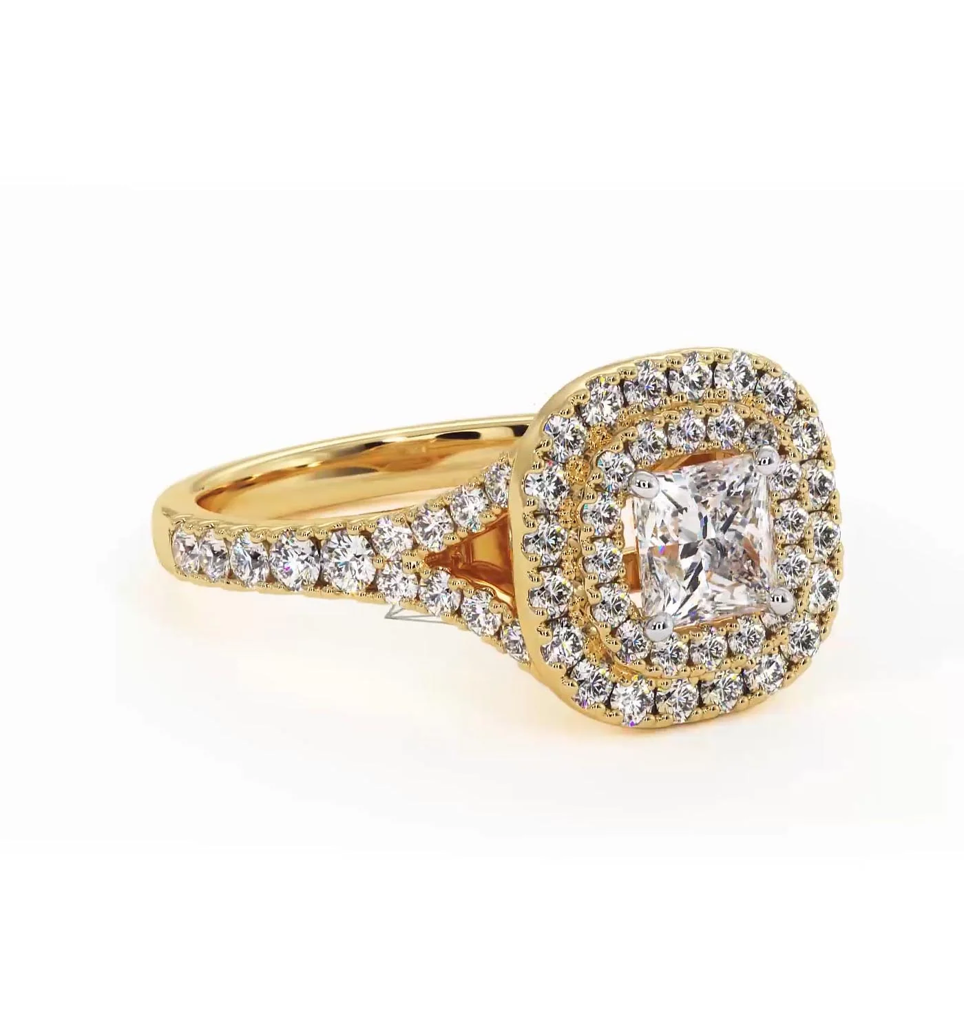 Cleopatra Lab Diamond Halo Engagement Ring in 18K Gold 1.20ct F/VS1 - Image 161