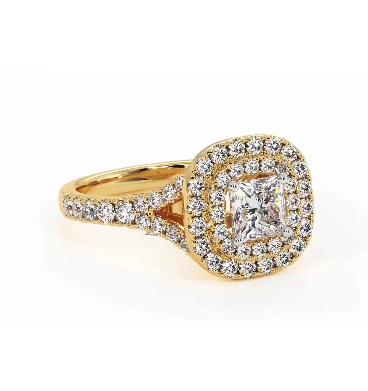 Cleopatra Lab Diamond Halo Engagement Ring in 18K Gold 1.20ct F/VS1 - Image 162