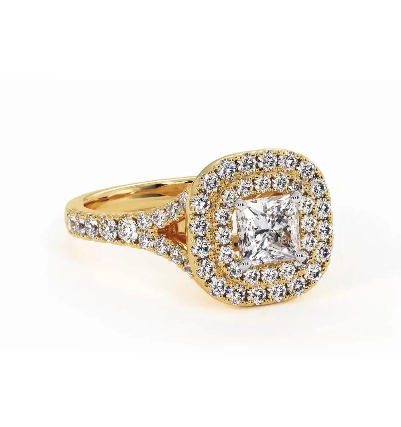 Cleopatra Lab Diamond Halo Engagement Ring in 18K Gold 1.20ct F/VS1 - Image 163