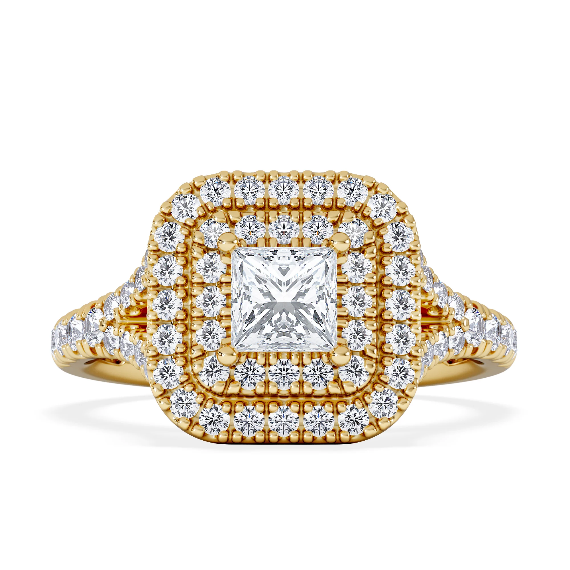 Cleopatra Lab Diamond Halo Engagement Ring in 18K Gold 1.20ct F/VS1 - Image 6