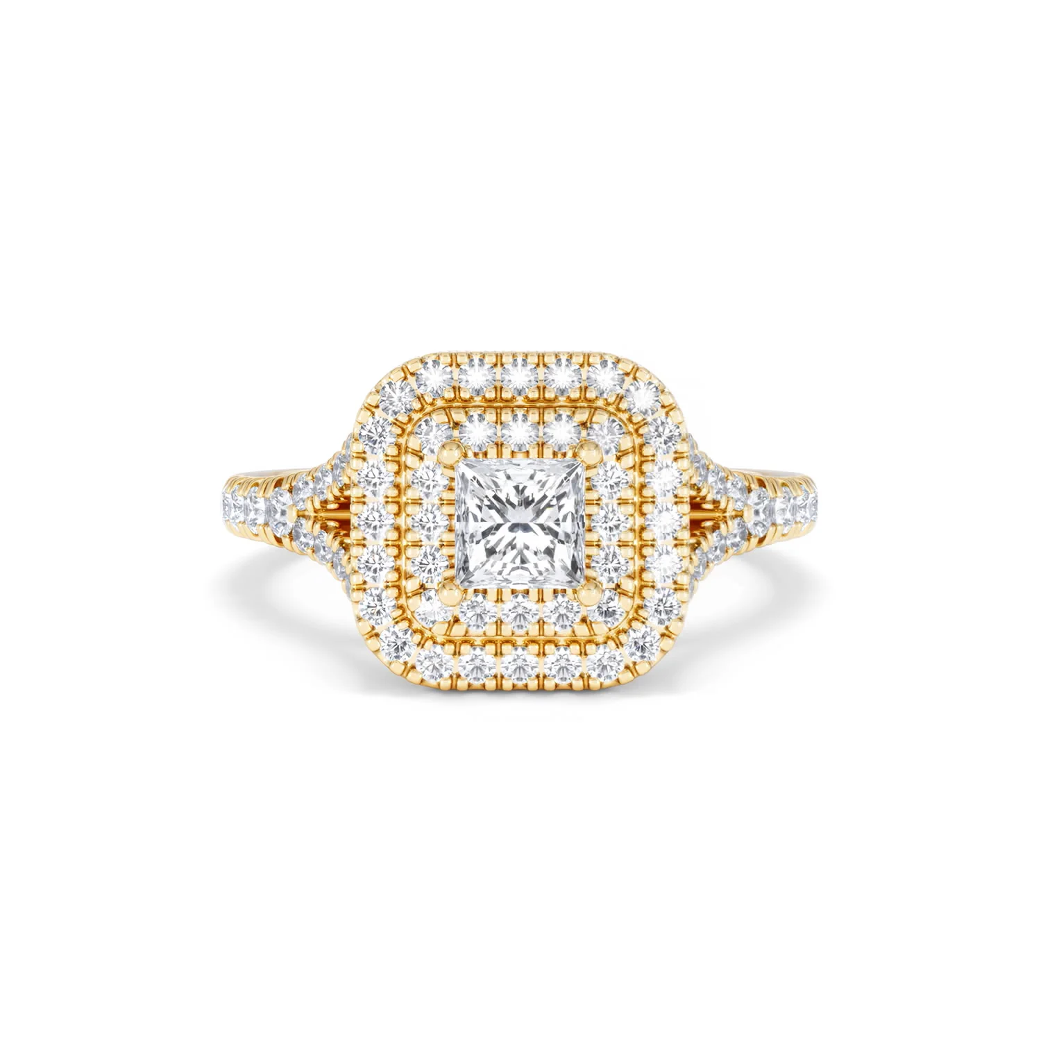 Cleopatra Lab Diamond Halo Engagement Ring in 18K Gold 1.20ct F/VS1 - Image 8