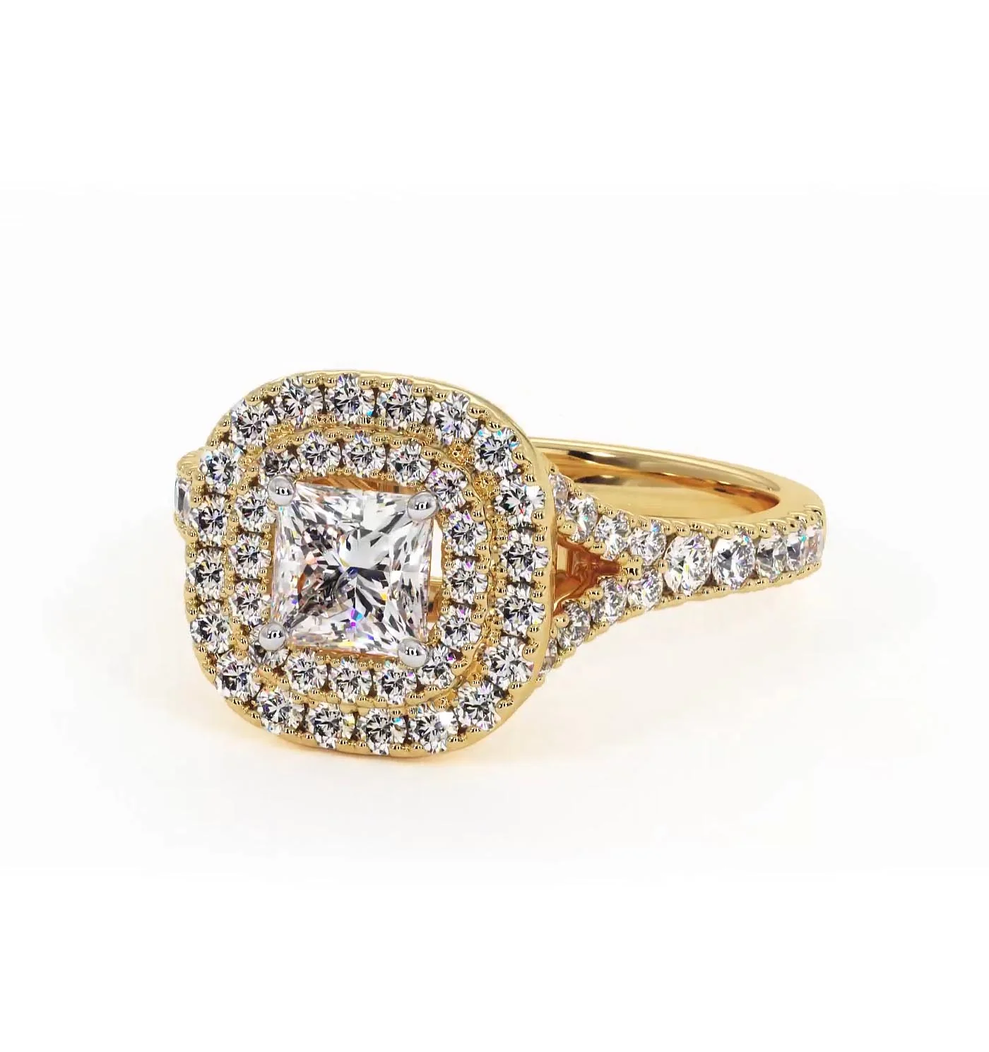 Cleopatra Lab Diamond Halo Engagement Ring in 18K Gold 1.20ct F/VS1 - Image 92
