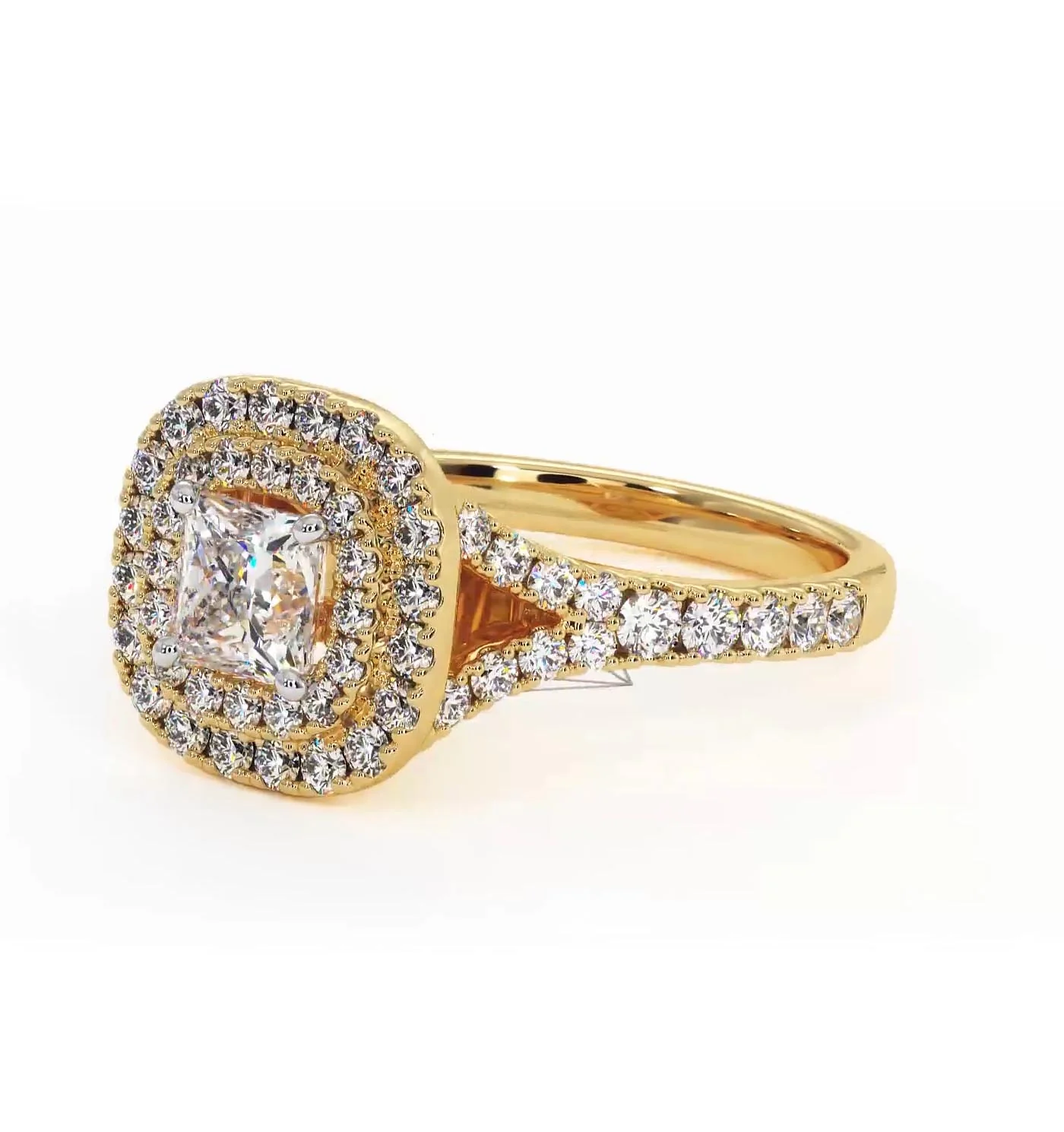Cleopatra Lab Diamond Halo Engagement Ring in 18K Gold 1.20ct F/VS1 - Image 96