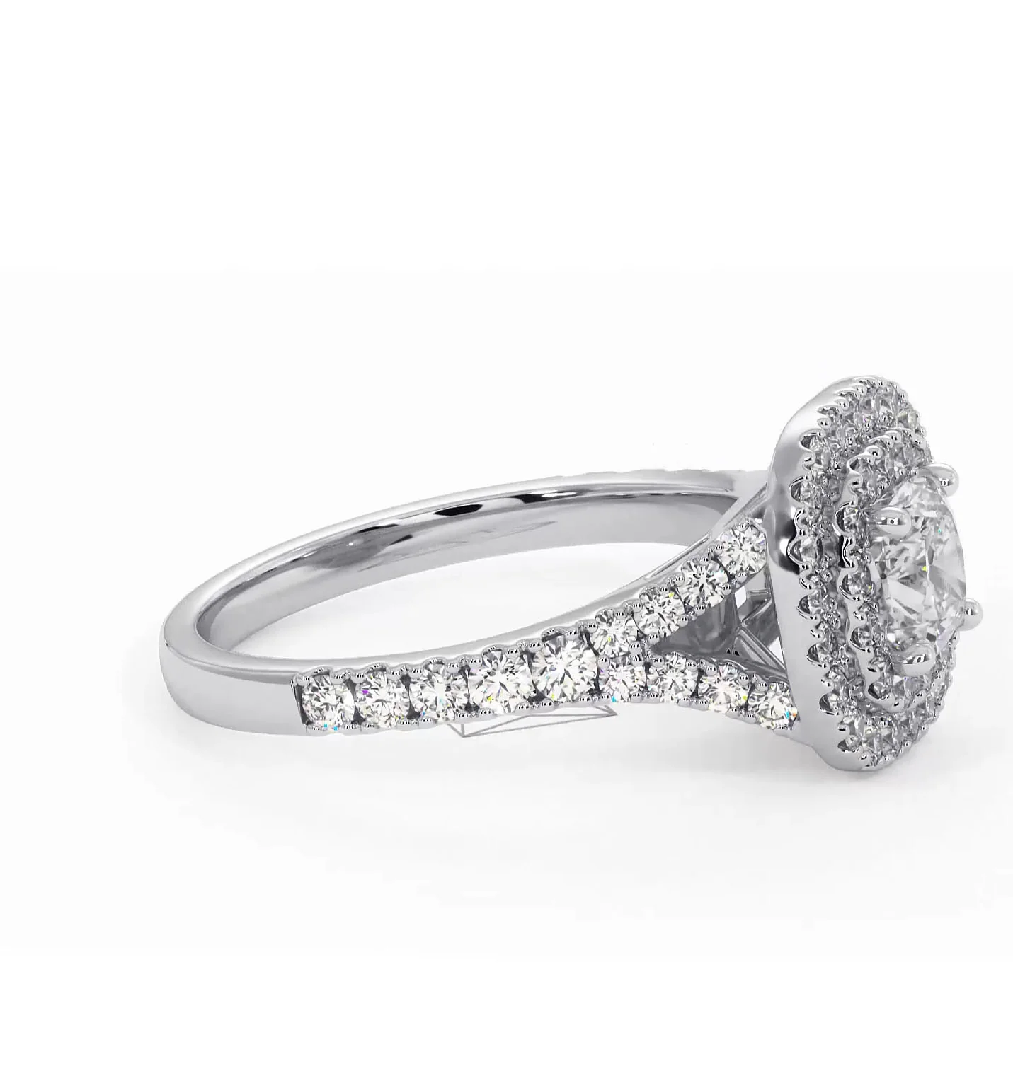 Cleopatra Lab Diamond Halo Engagement Ring in Platinum 1.20ct F/VS1 - Image 152