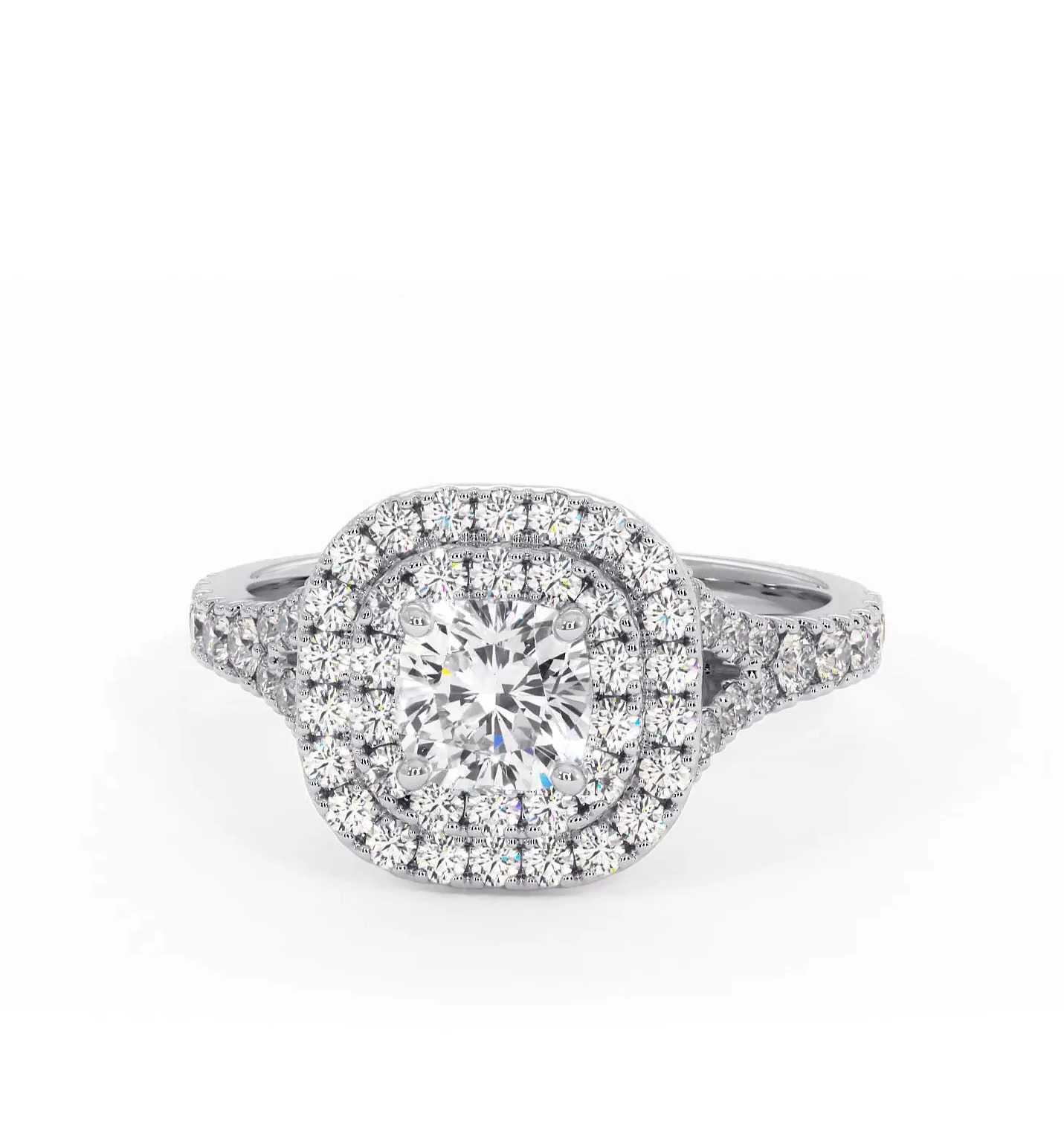 Cleopatra Lab Diamond Halo Engagement Ring in Platinum 1.20ct F/VS1 - Image 8