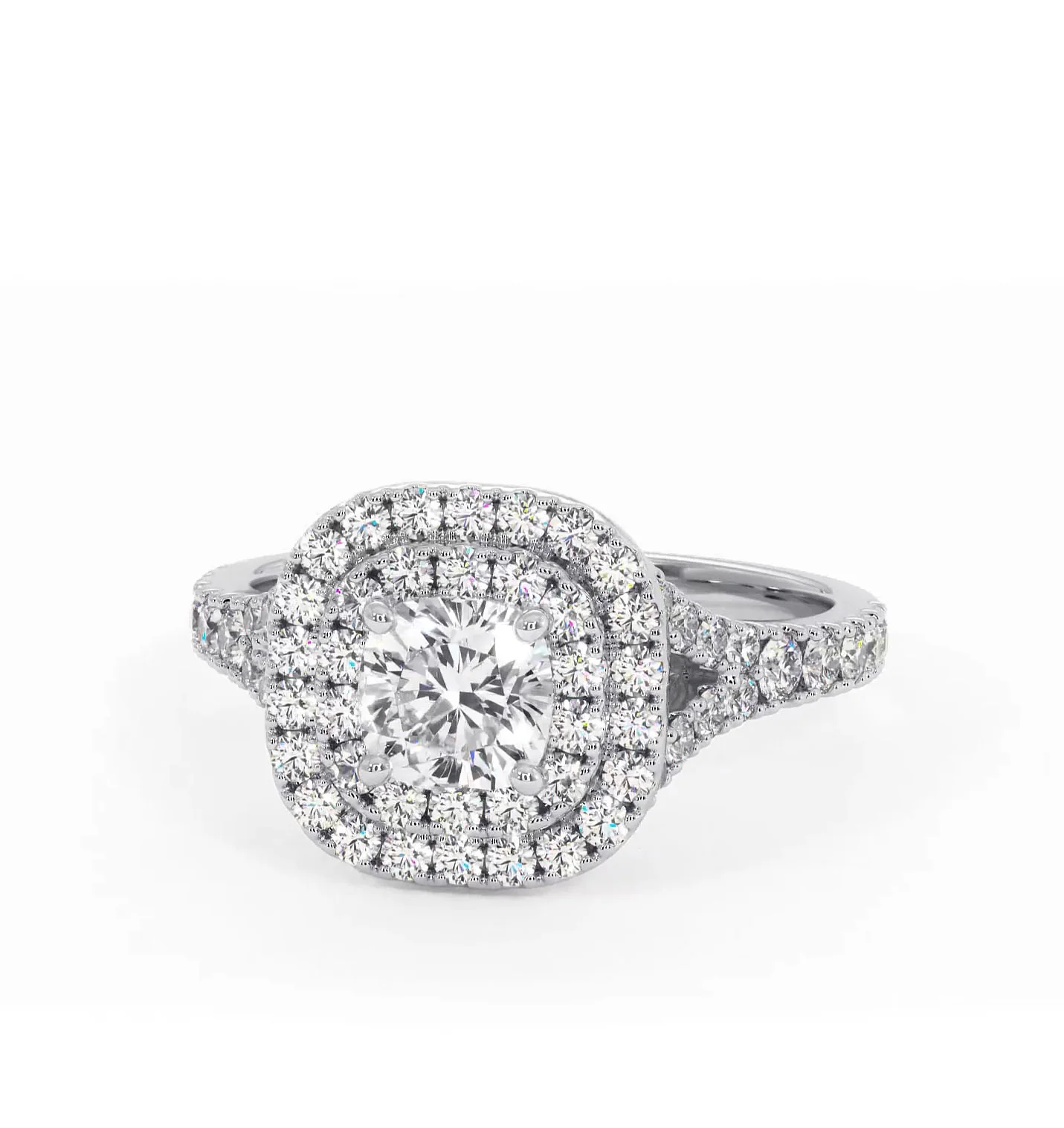 Cleopatra Lab Diamond Halo Engagement Ring in Platinum 1.20ct F/VS1 - Image 9