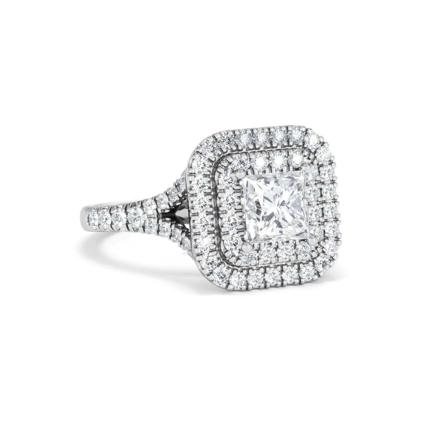 Cleopatra Lab Diamond Halo Engagement Ring in Platinum 1.85ct F/VS1 - Image 12