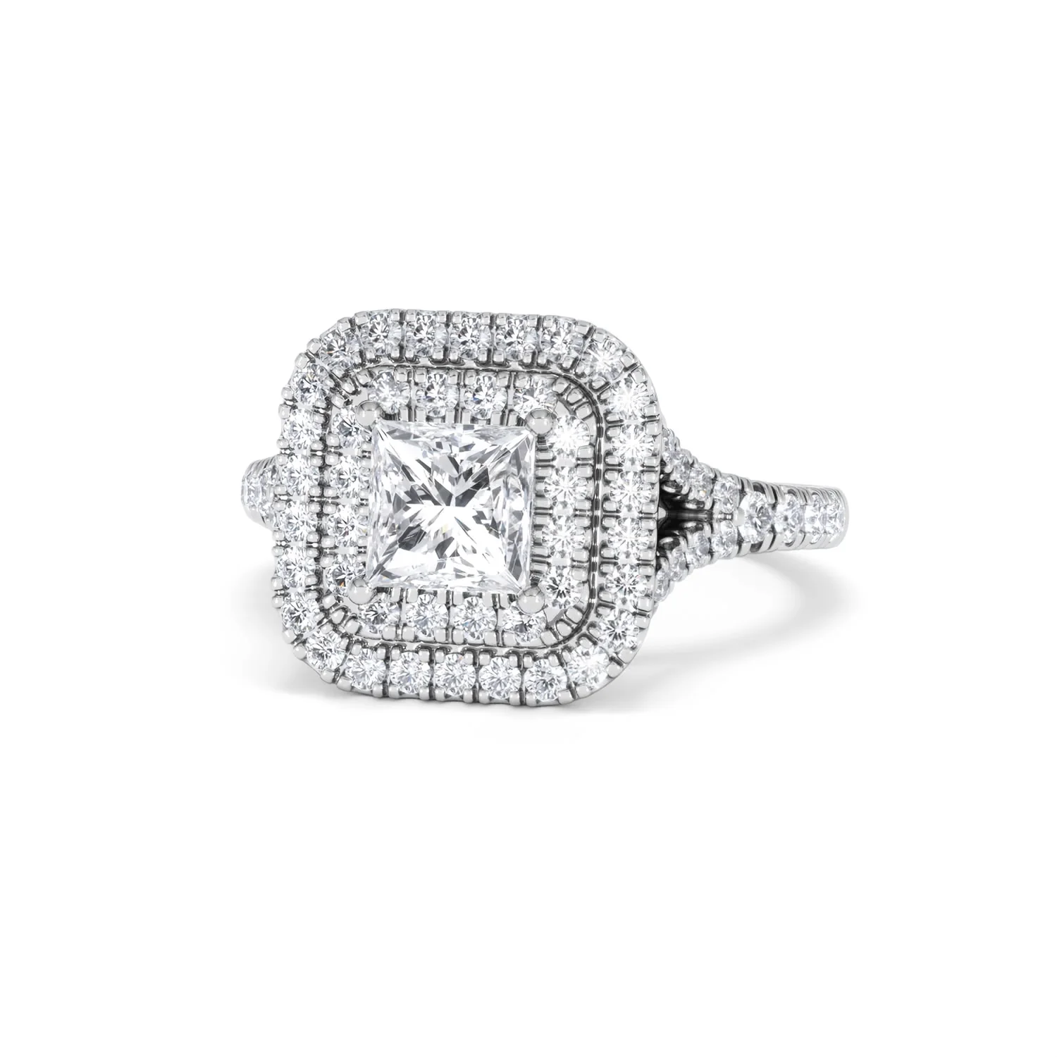 Cleopatra Lab Diamond Halo Engagement Ring in Platinum 1.85ct F/VS1 - Image 84