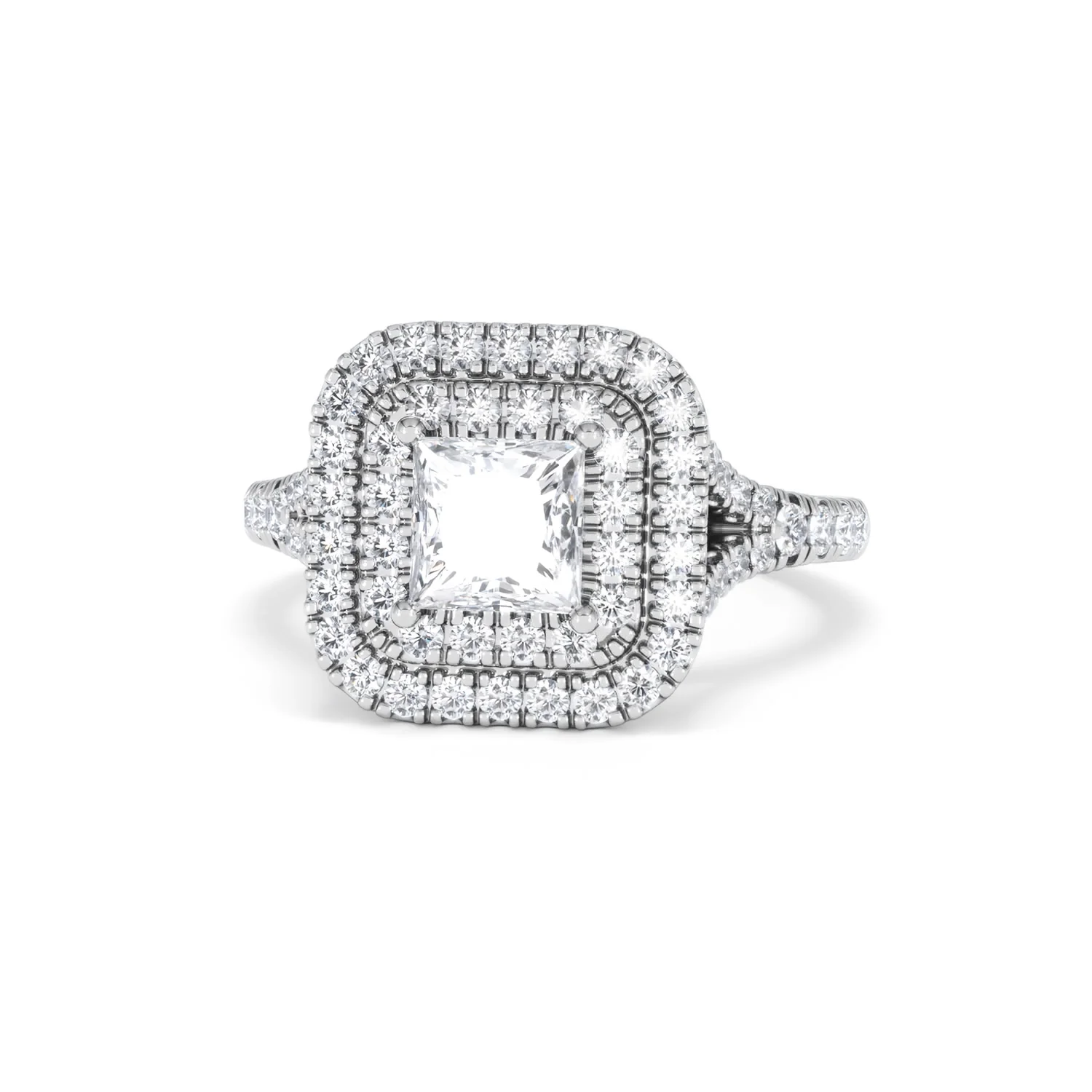 Cleopatra Lab Diamond Halo Engagement Ring in Platinum 1.85ct F/VS1 - Image 85