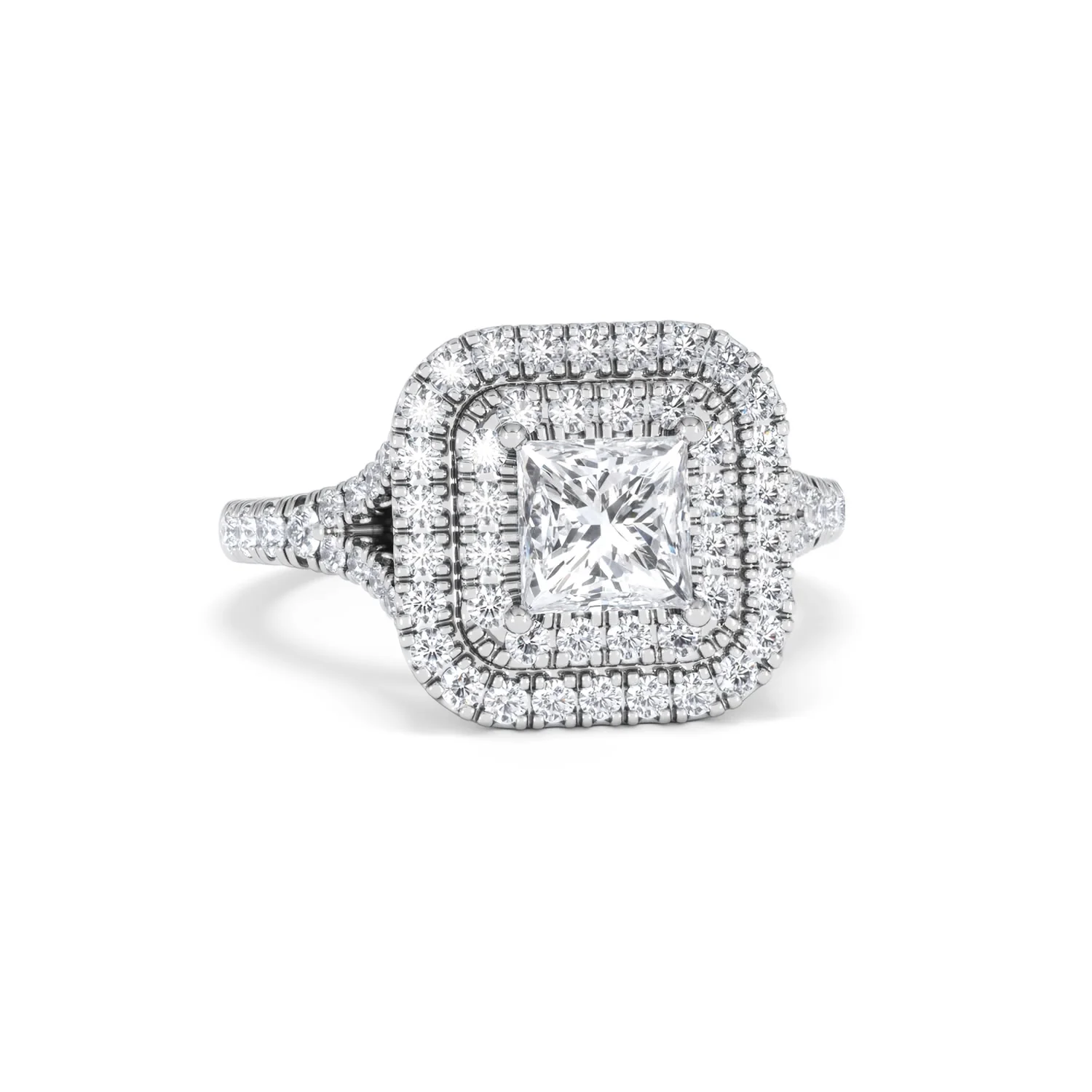Cleopatra Lab Diamond Halo Engagement Ring in Platinum 1.85ct F/VS1 - Image 9