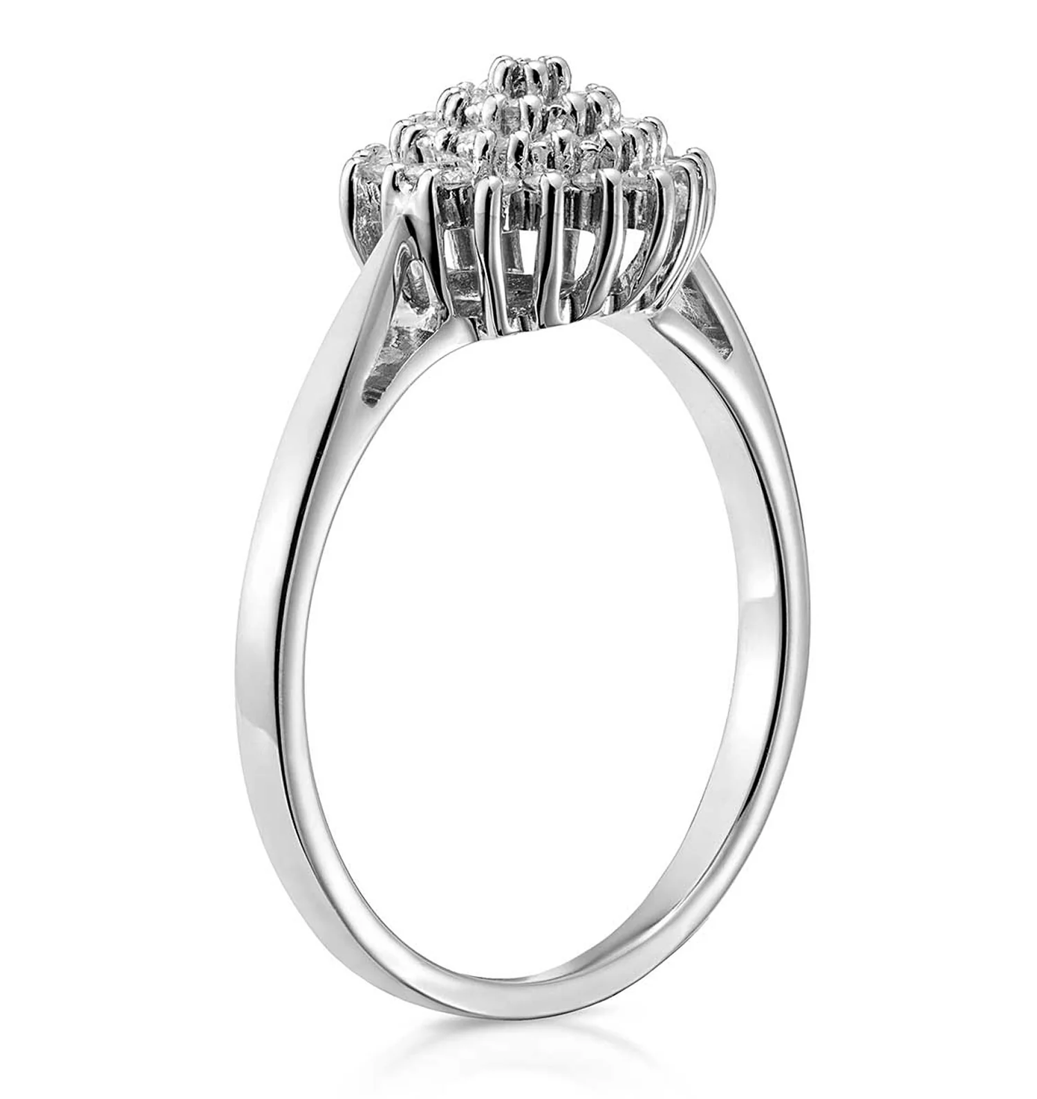 Cluster Ring 0.25ct Diamond 9K White Gold - E5362Y - Image 3