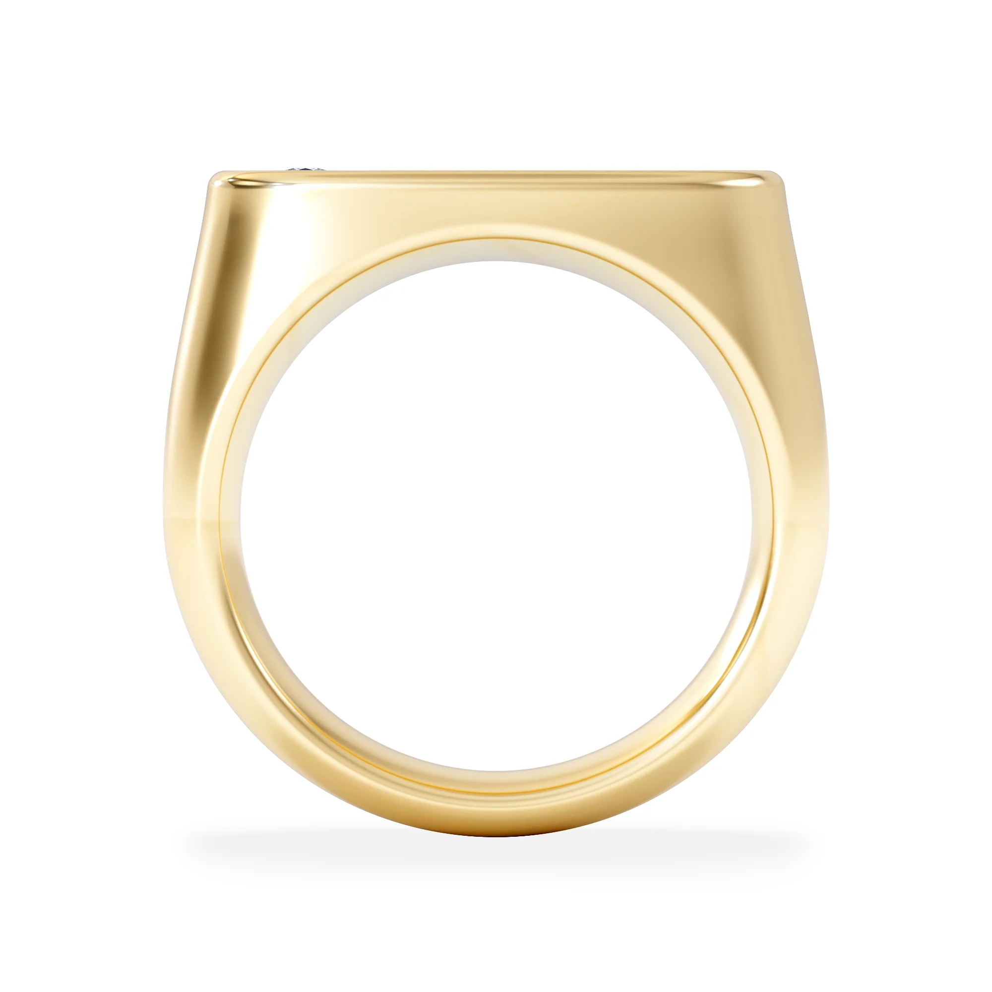 Crest 0.03ct Lab Diamond Men's Oblong Signet Ring in 18K Yellow Gold Vermeil - Image 3