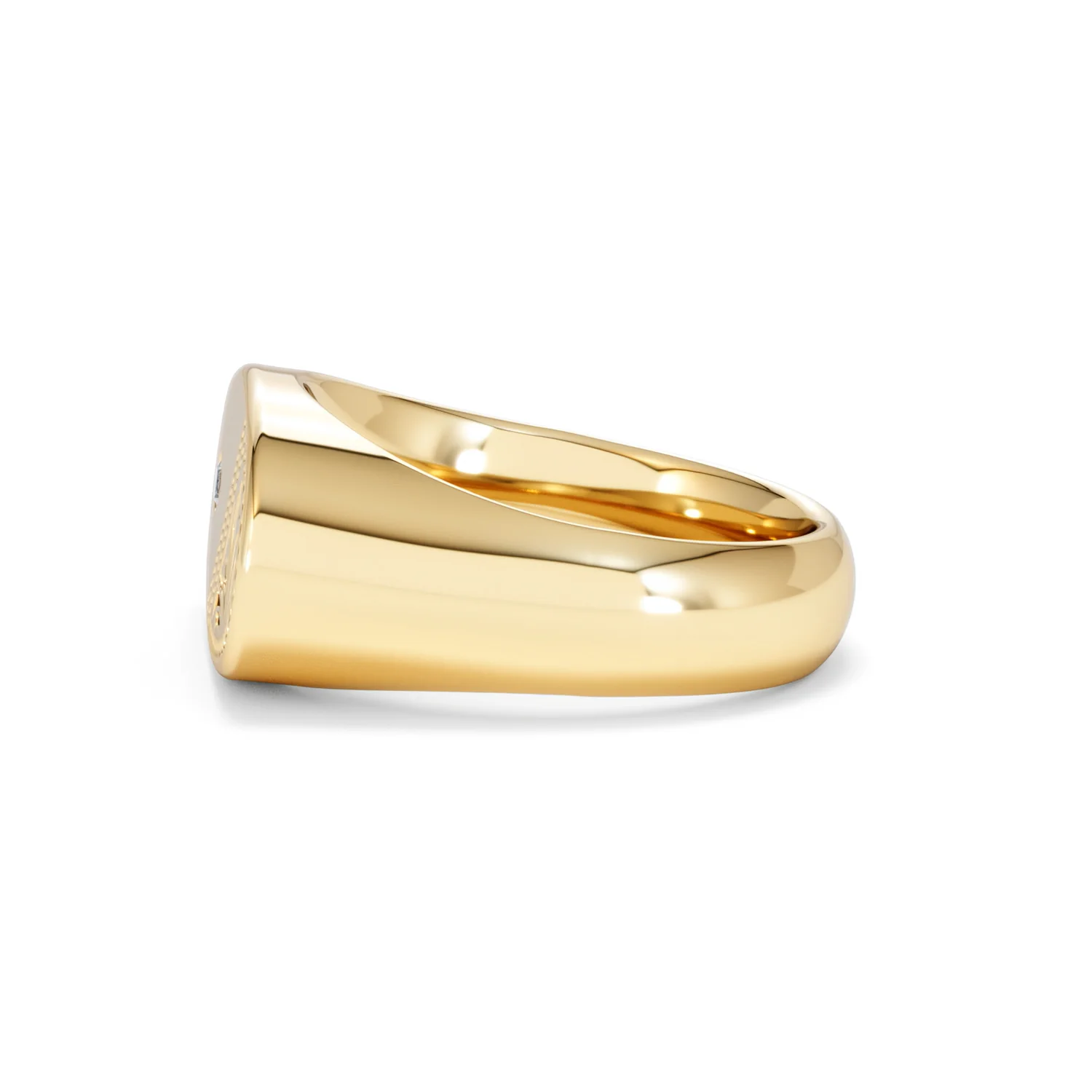 Crest 0.03ct Lab Diamond Men's Oblong Signet Ring in 18K Yellow Gold Vermeil - Image 69