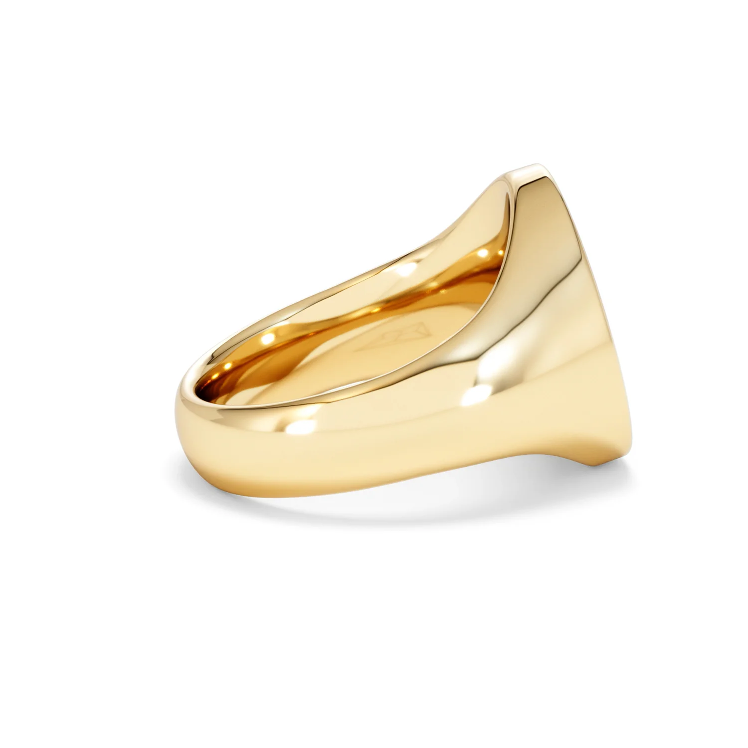 Crest 0.03ct Lab Diamond Men's Oval Signet Ring in 18K Yellow Gold Vermeil - Image 29