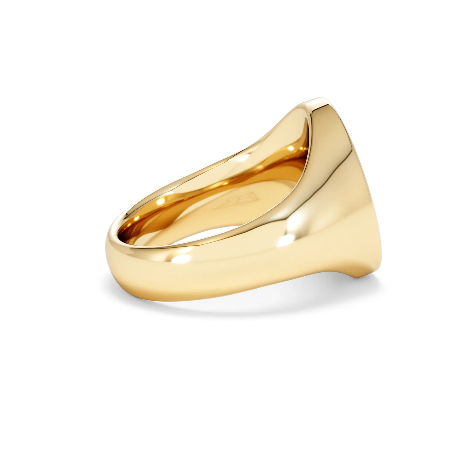 Crest 0.03ct Lab Diamond Men's Oval Signet Ring in 18K Yellow Gold Vermeil - Image 30
