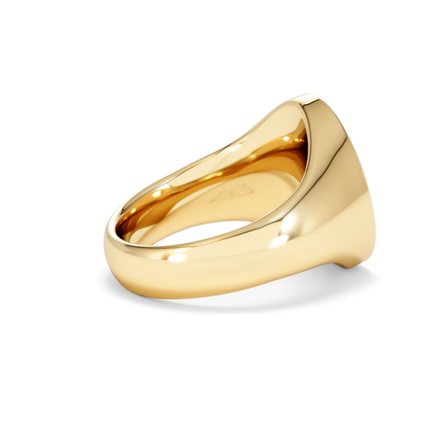 Crest 0.03ct Lab Diamond Men's Oval Signet Ring in 18K Yellow Gold Vermeil - Image 32