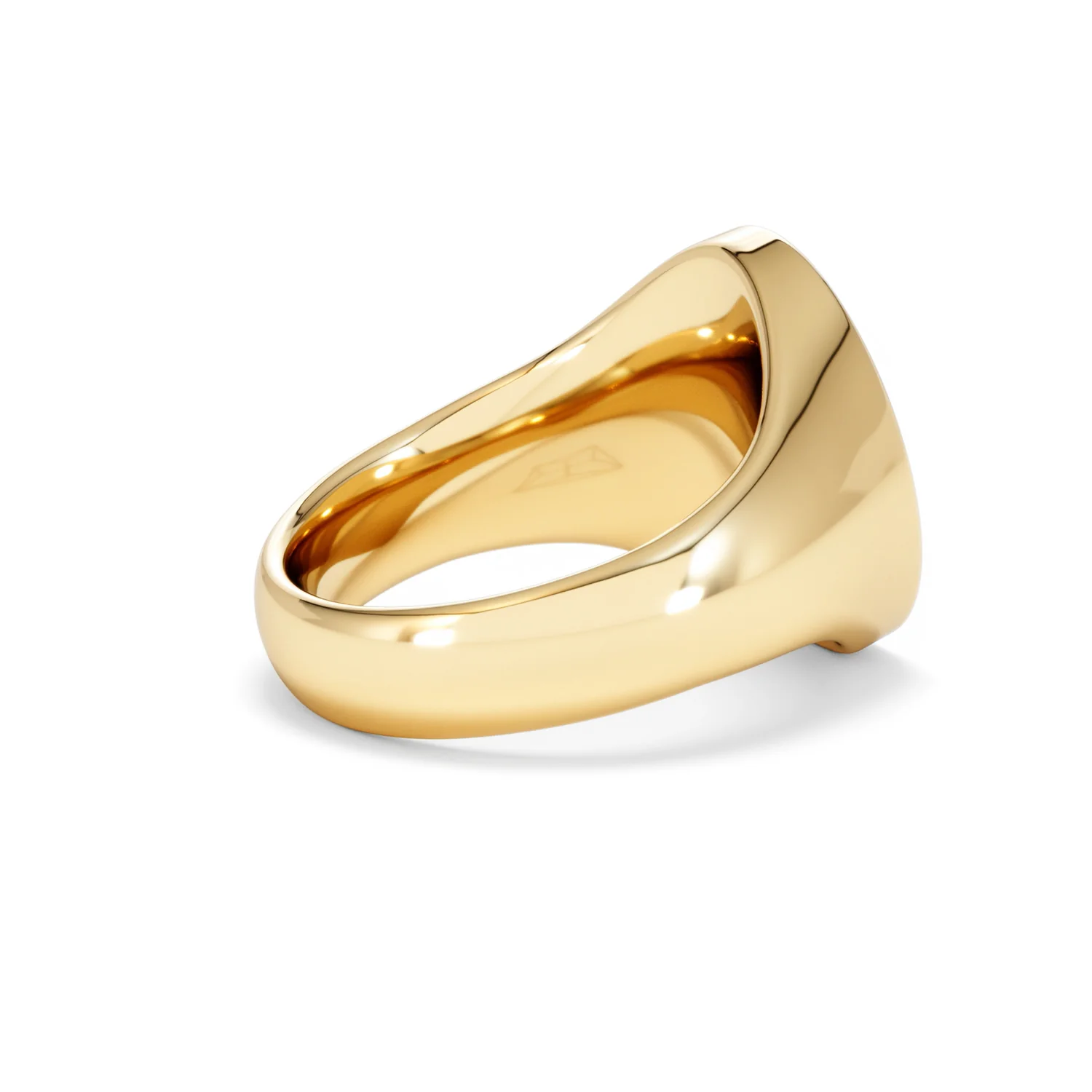 Crest 0.03ct Lab Diamond Men's Oval Signet Ring in 18K Yellow Gold Vermeil - Image 33