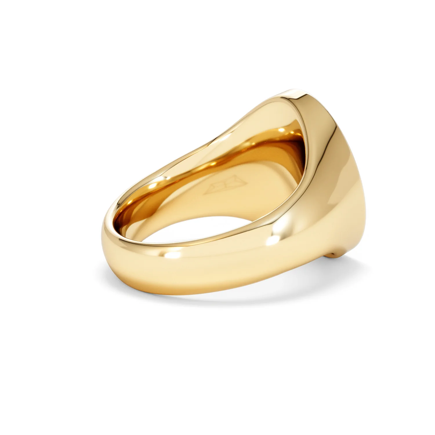 Crest 0.03ct Lab Diamond Men's Oval Signet Ring in 18K Yellow Gold Vermeil - Image 34