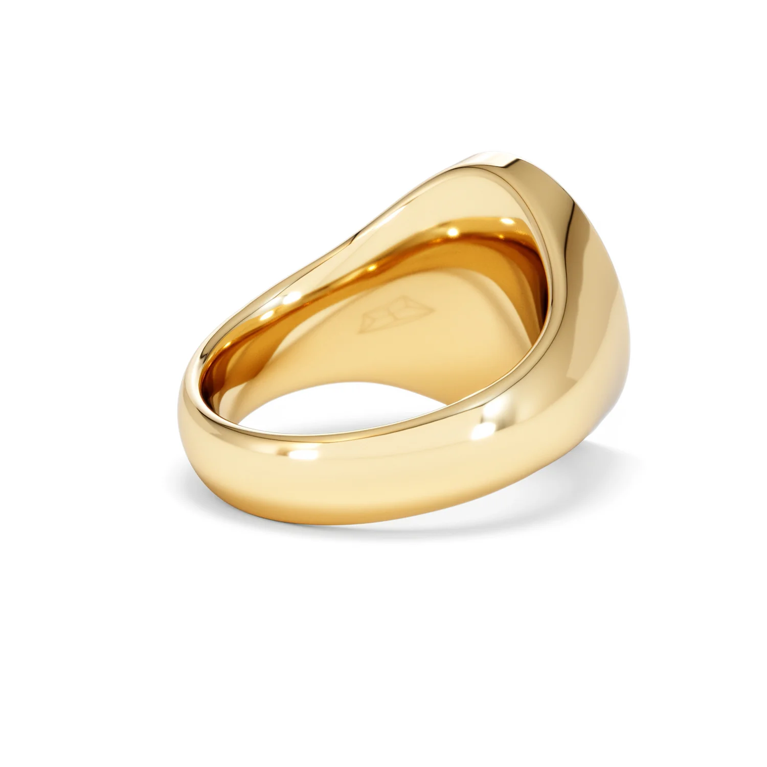 Crest 0.03ct Lab Diamond Men's Oval Signet Ring in 18K Yellow Gold Vermeil - Image 37