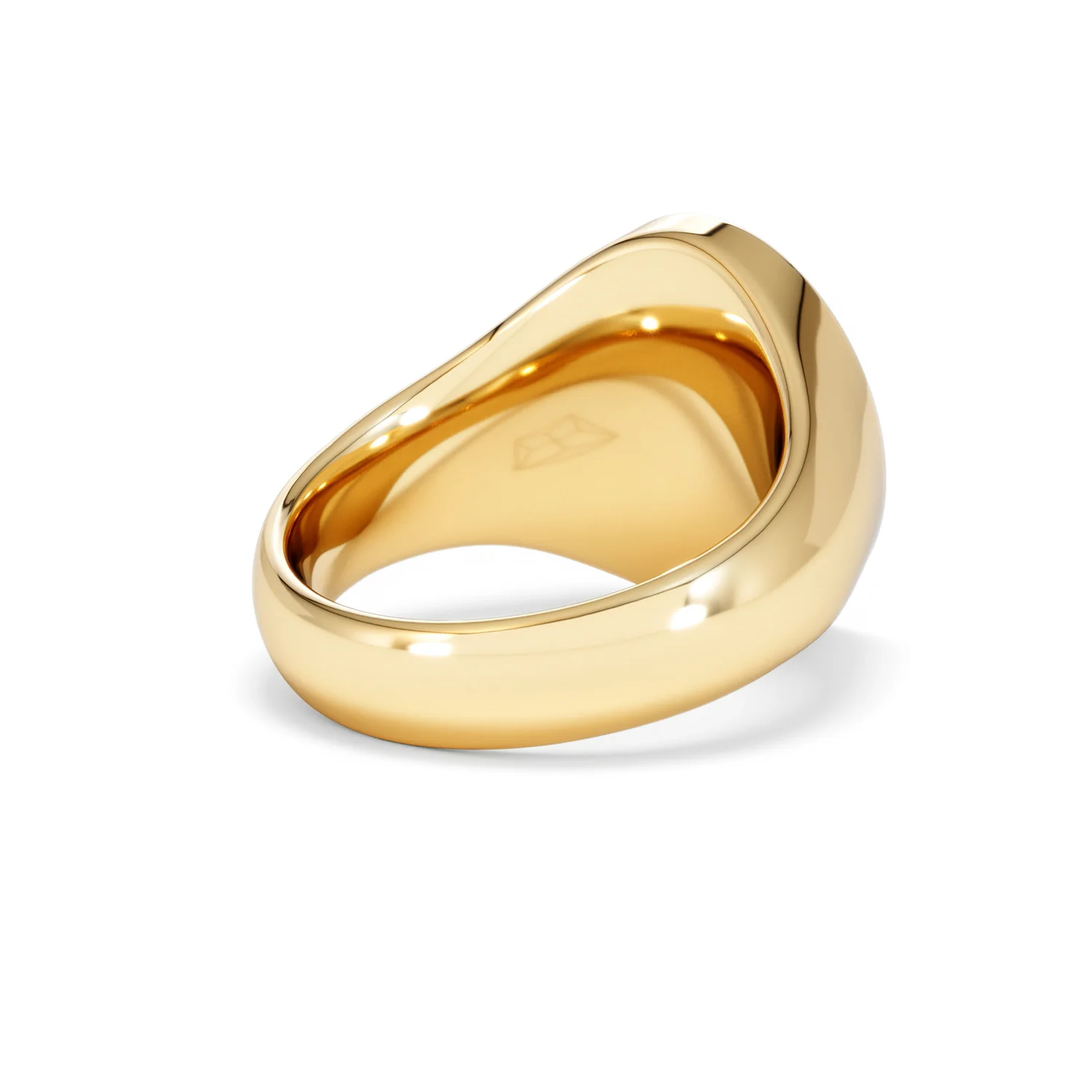 Crest 0.03ct Lab Diamond Men's Oval Signet Ring in 18K Yellow Gold Vermeil - Image 38