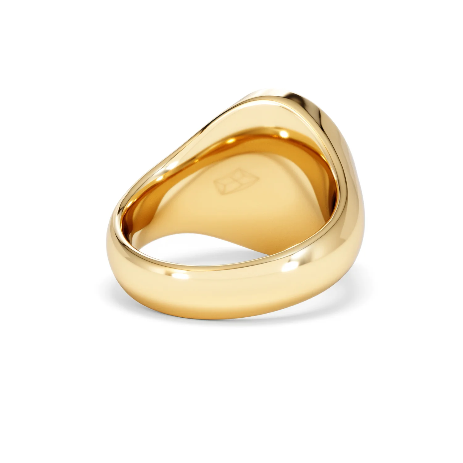 Crest 0.03ct Lab Diamond Men's Oval Signet Ring in 18K Yellow Gold Vermeil - Image 41