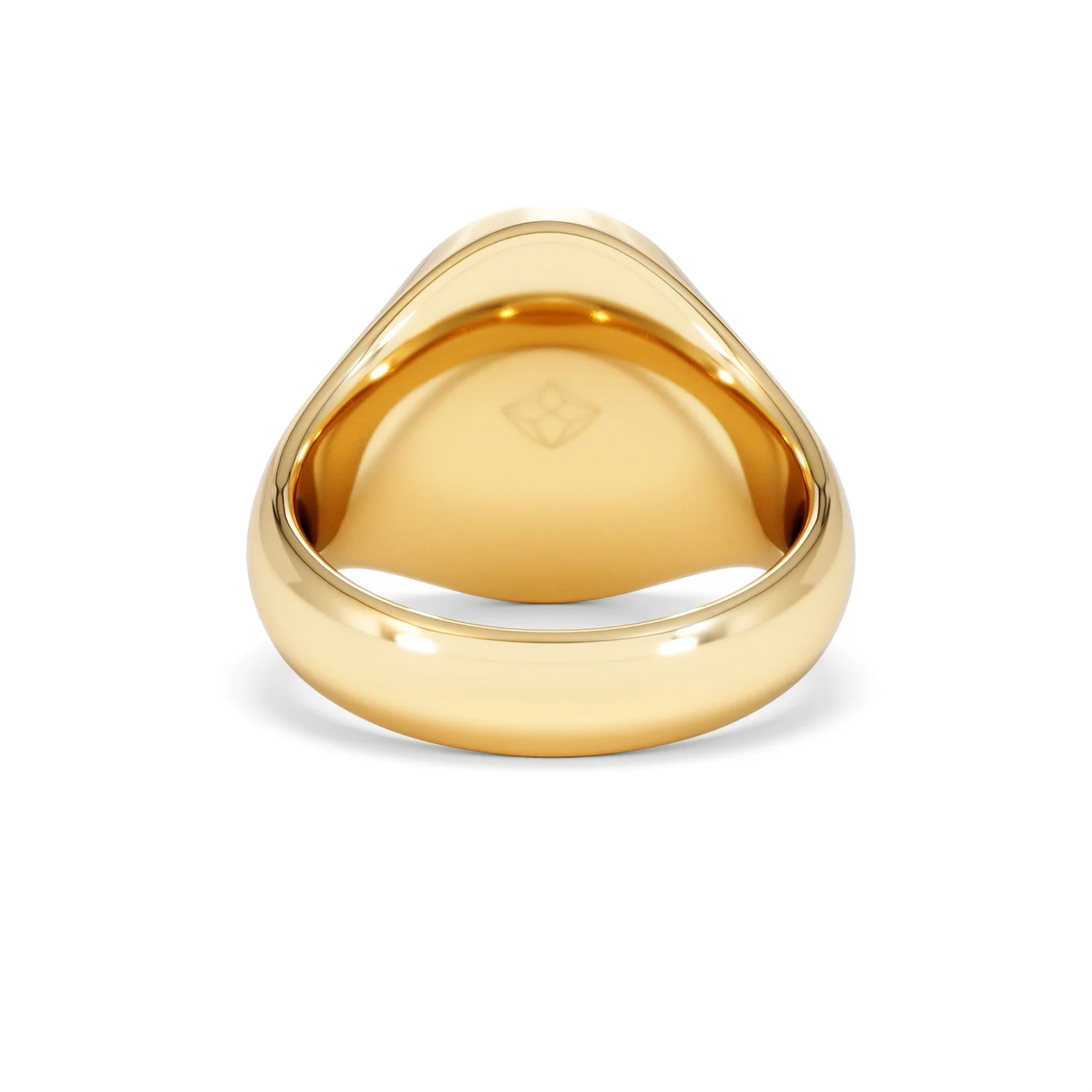 Crest 0.03ct Lab Diamond Men's Oval Signet Ring in 18K Yellow Gold Vermeil - Image 47