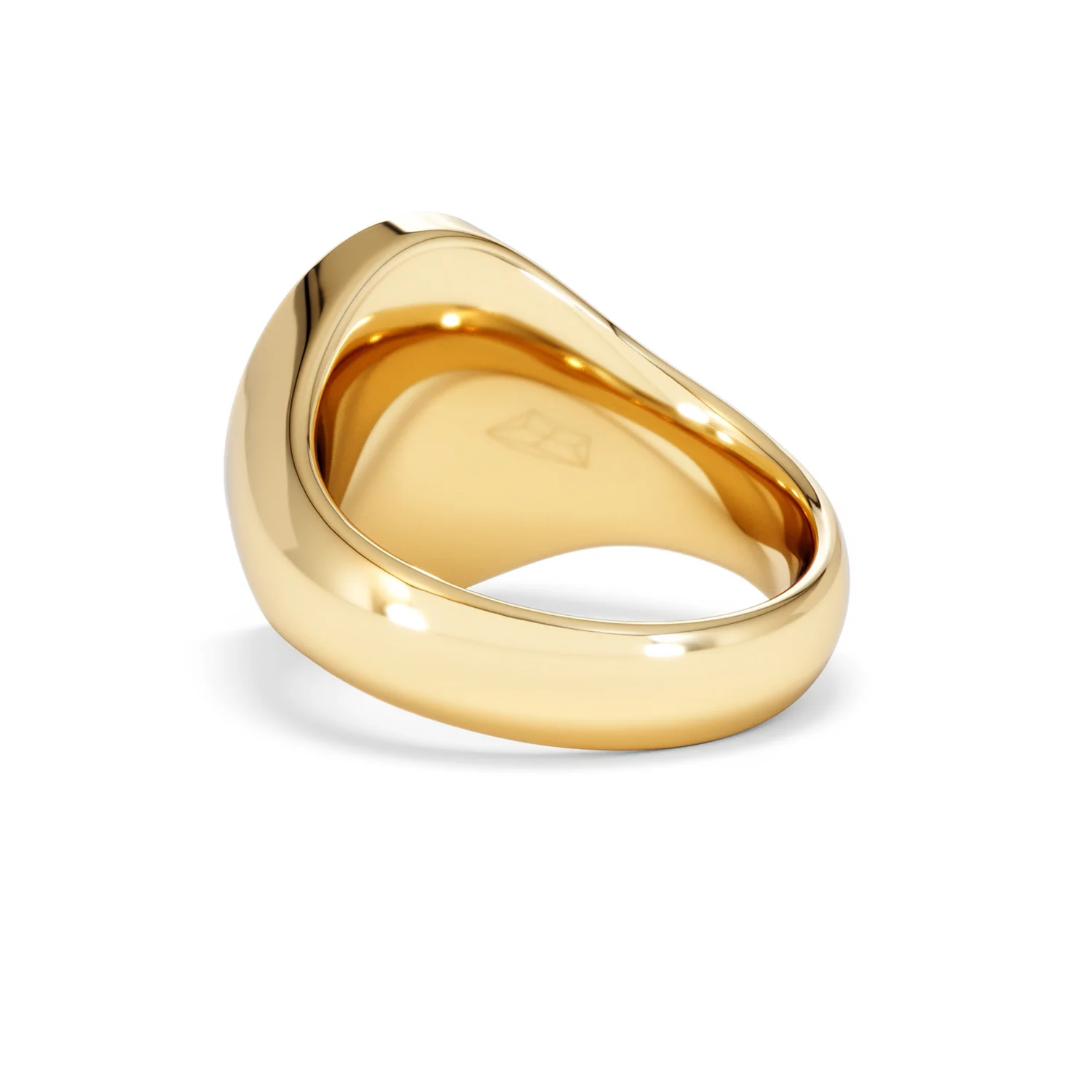 Crest 0.03ct Lab Diamond Men's Oval Signet Ring in 18K Yellow Gold Vermeil - Image 55